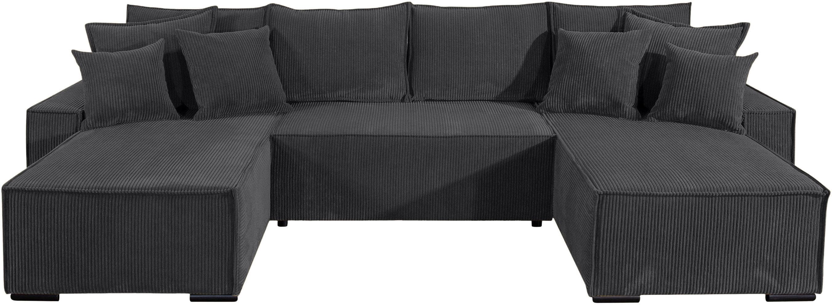 Wohnlandschaft COLLECTION AB "Manhattan" Anthrazit Cord-Bezüge