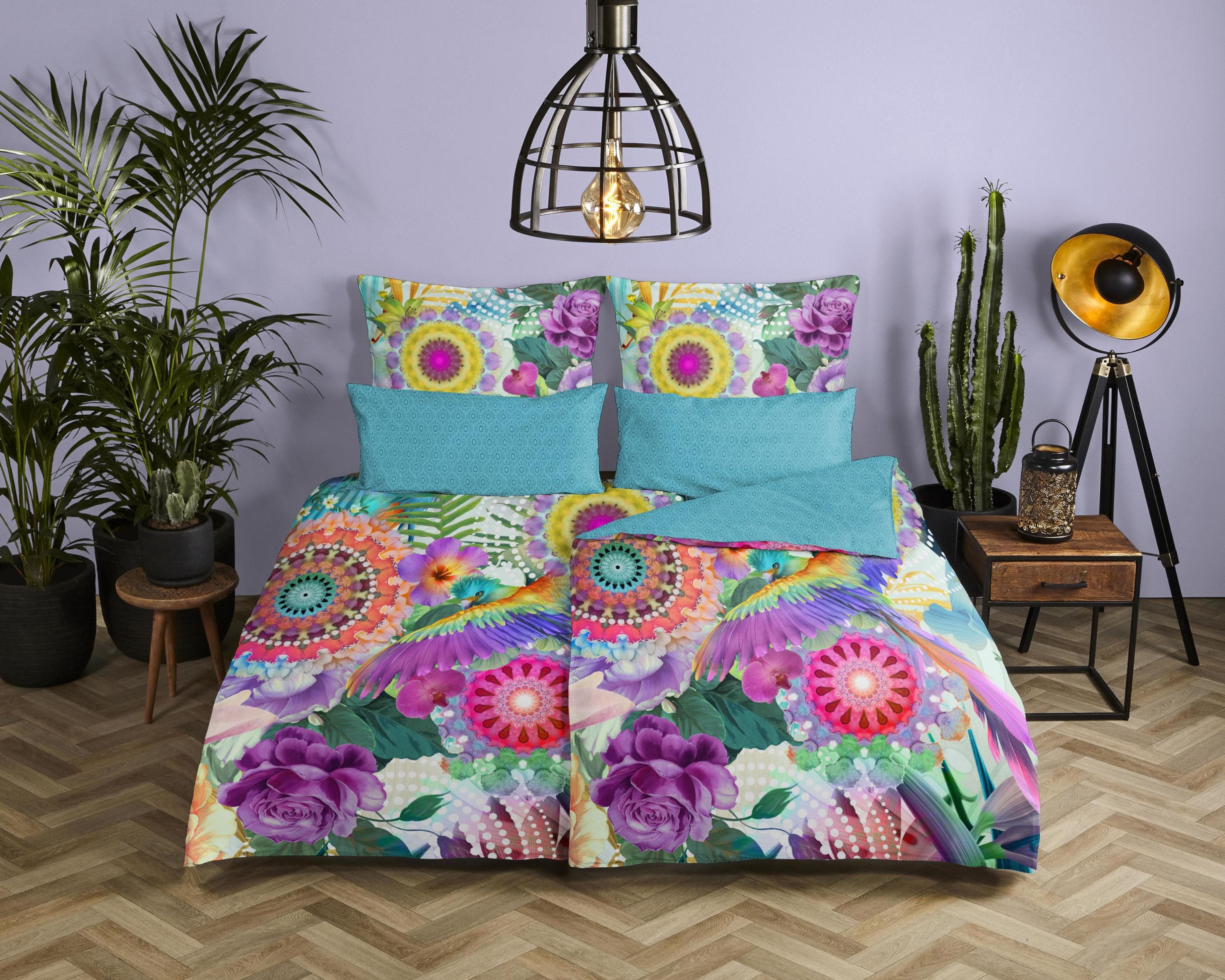 HIP Aviva Wendebettwäsche Bunt Satin 100% Baumwolle