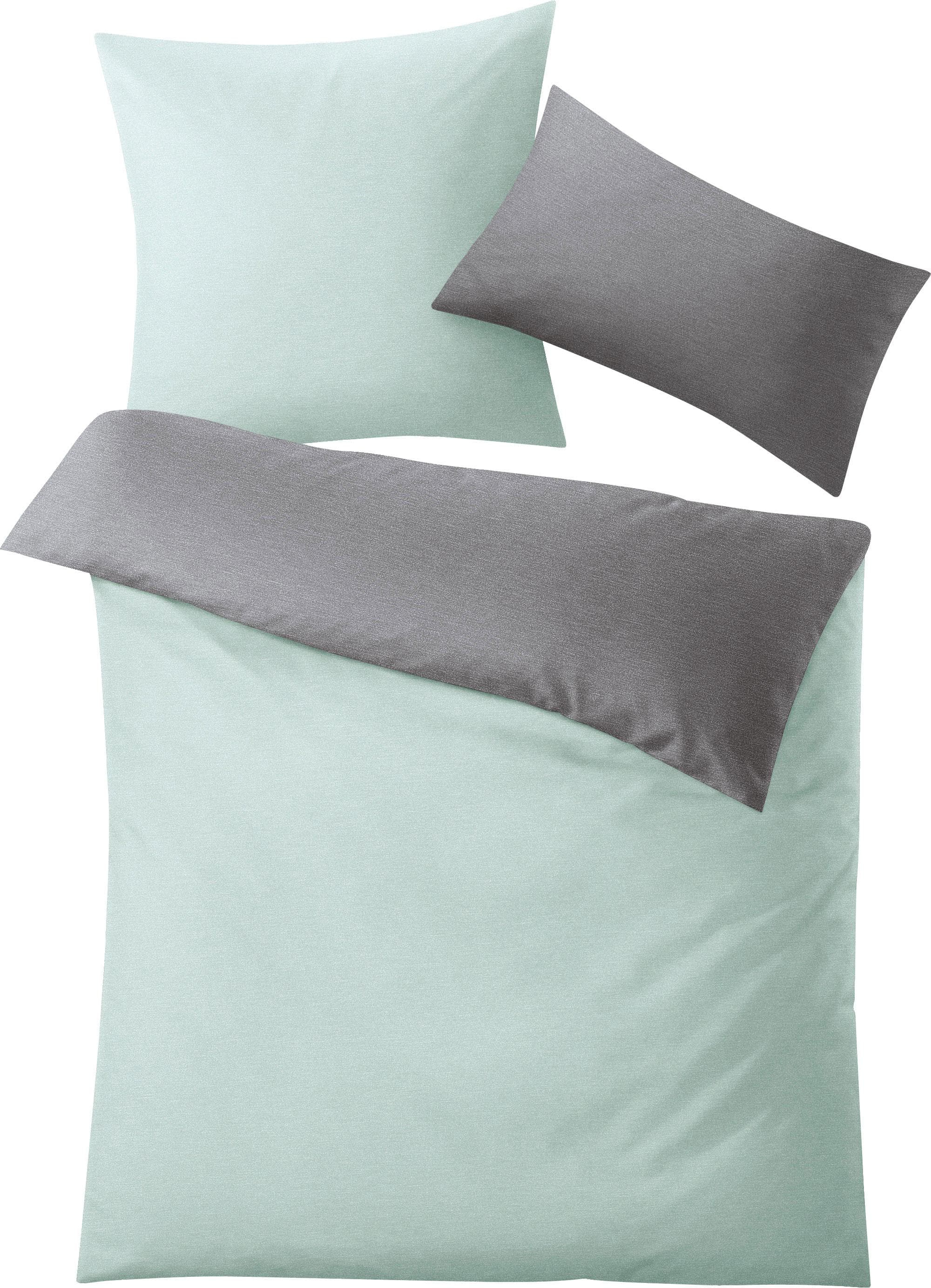 Kleine Wolke Wendebettwäsche Gracia Mintgrün Mako-Satin