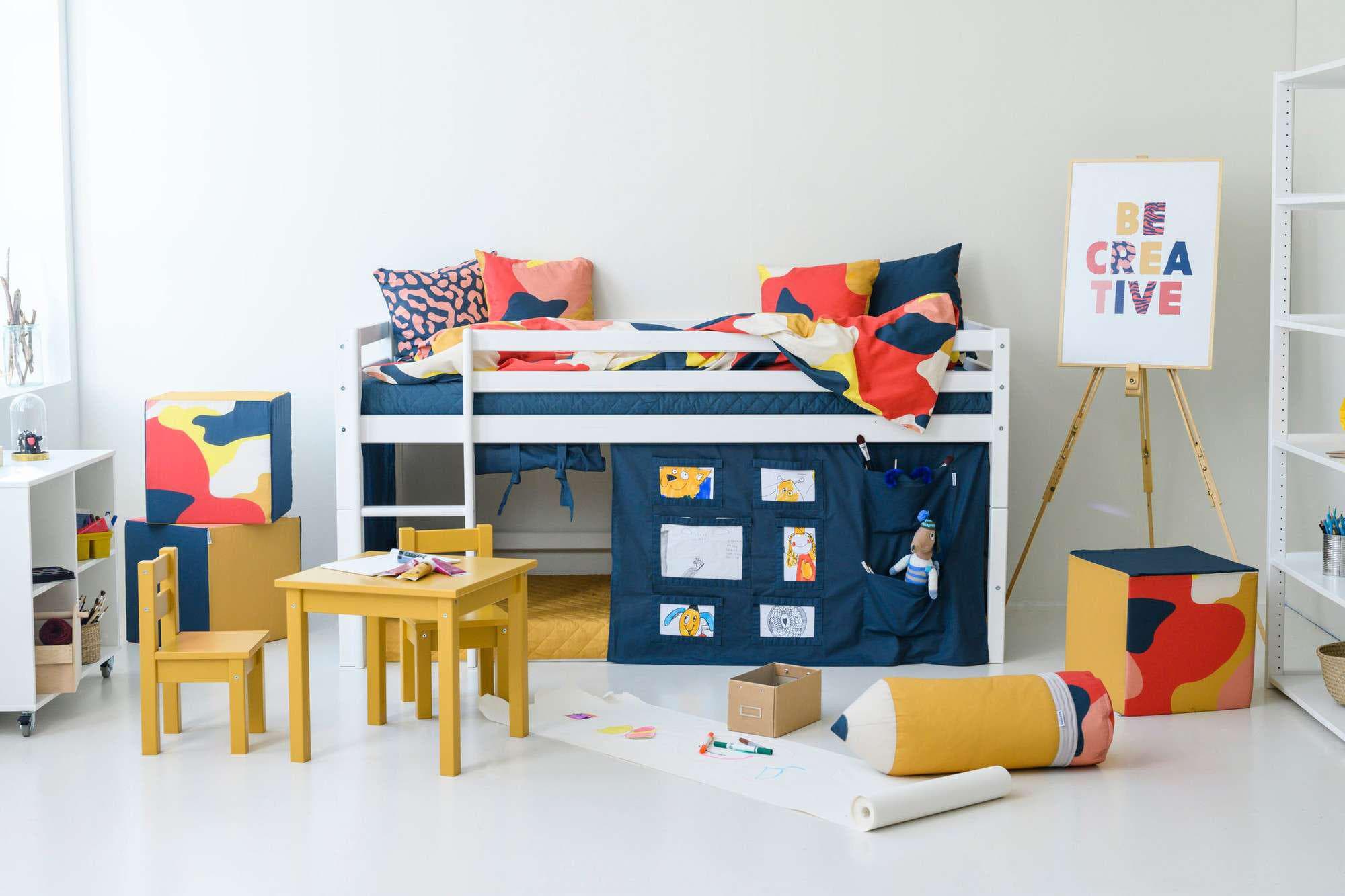 Hoppekids ECO Dream Hochbett Massivholz Blau Weiß Umbaubar