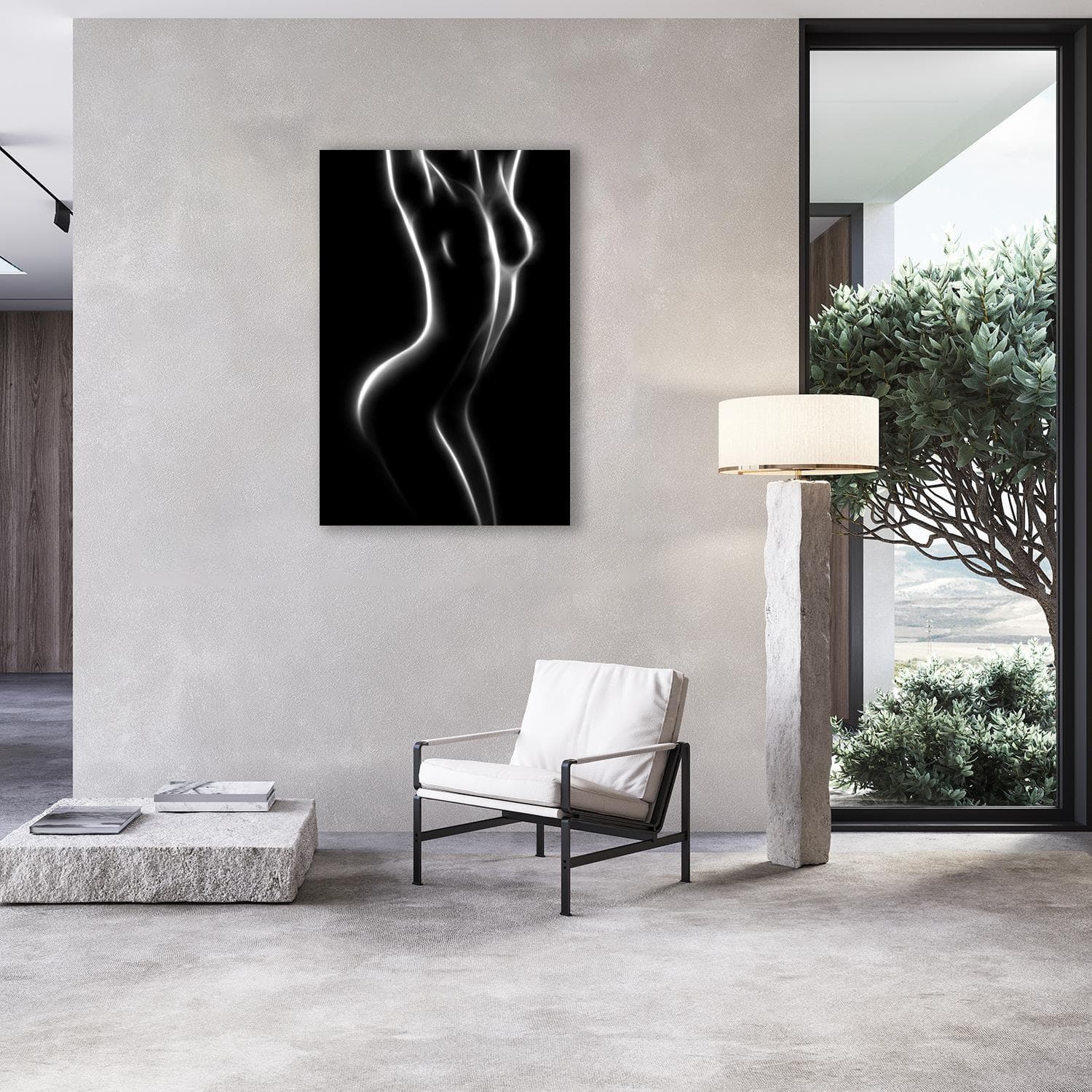 QUEENCE Alu-Dibond-Druck "Sexy Silhouette einer Frau" Erotisches Wandbild