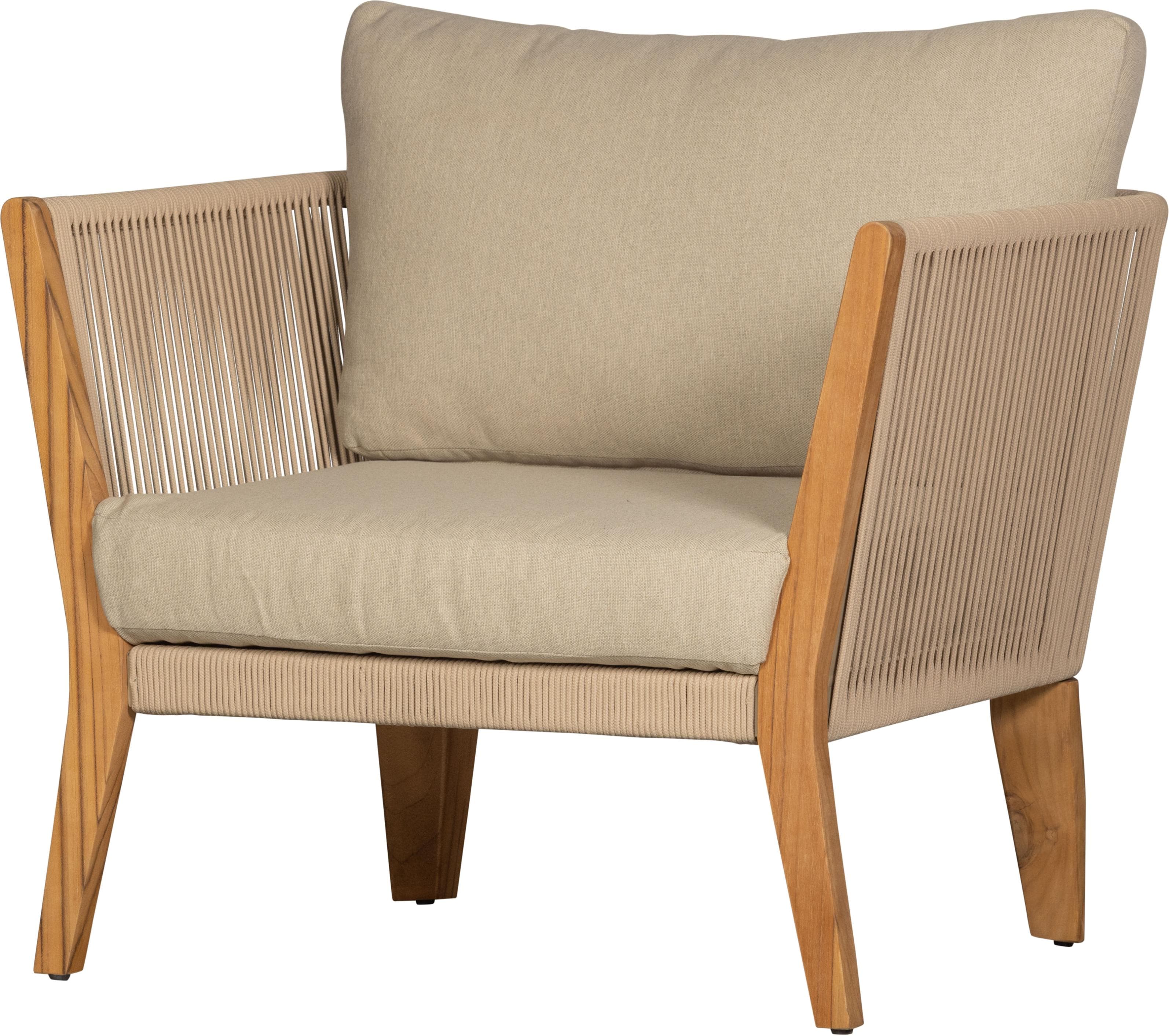 Armlehnstuhl WOOOD Beige Natur Massivholz