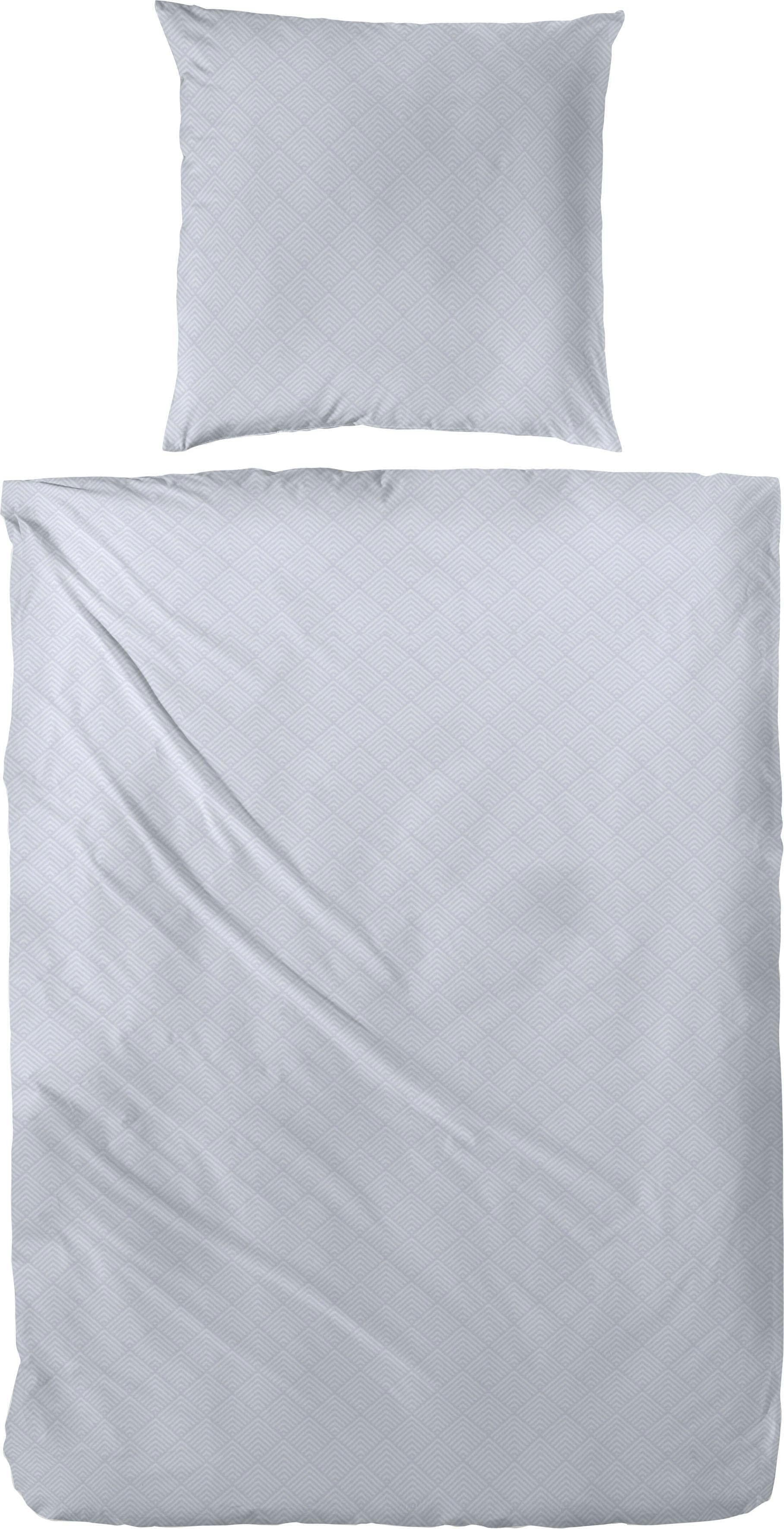 PRIMERA Bettwäsche Mako-Satin Grau 155x220cm 100% Baumwolle