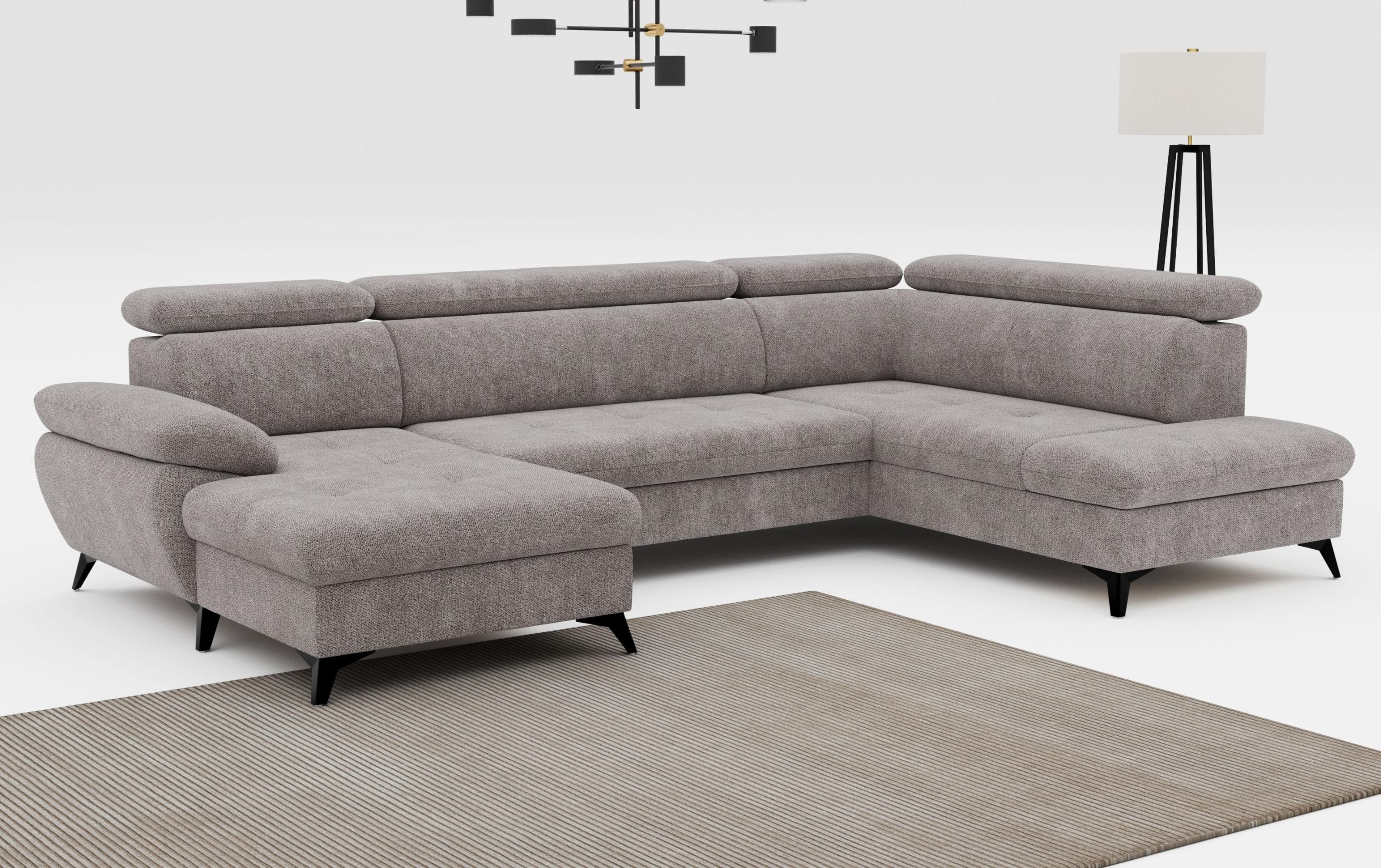 COTTA Hudson U-Form Wohnlandschaft mit Bettfunktion und Stauraum