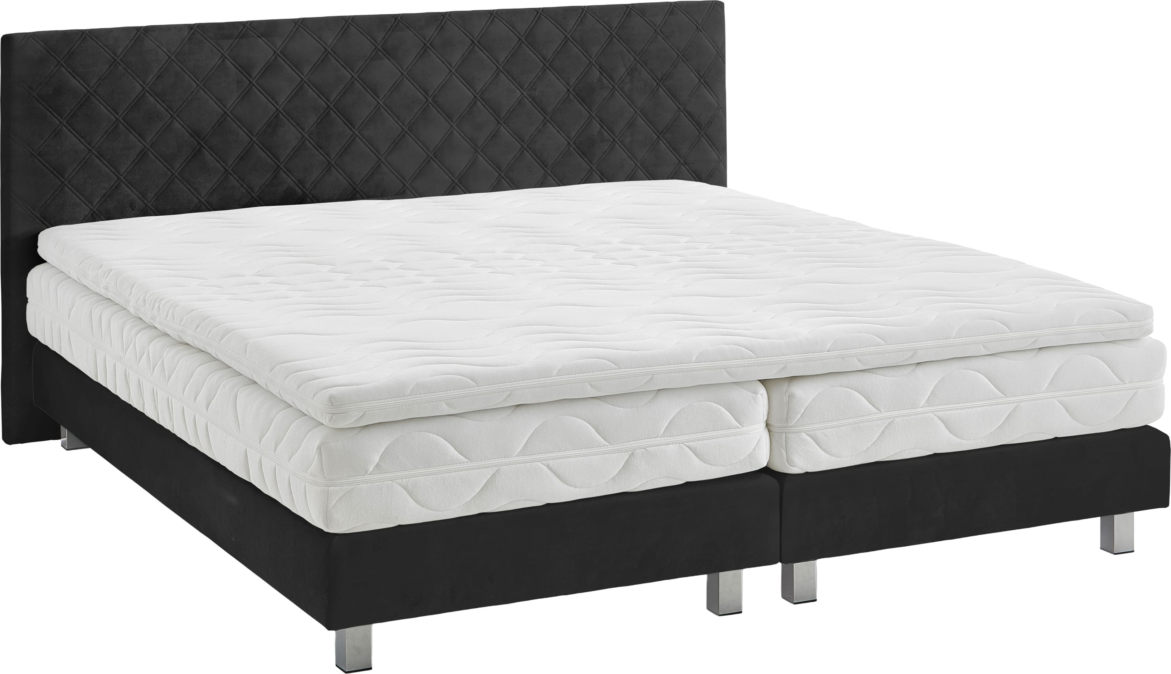 Westfalia Schlafkomfort Boxbett Queen Anthrazit 5-Zonen-Taschen-Federkernmatratze