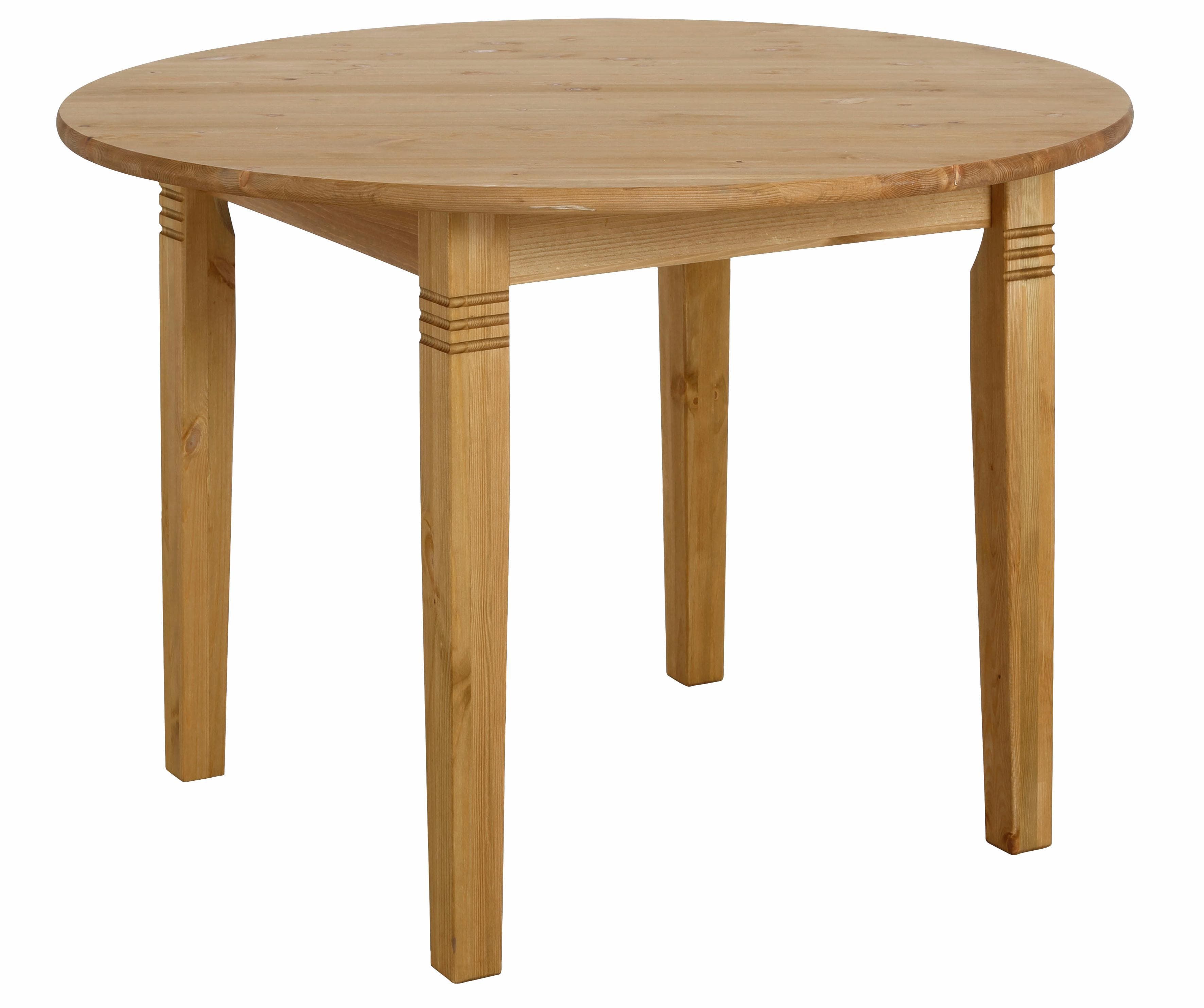 Esstisch Danuta Beige Massivholz Kiefer Rund Geölt