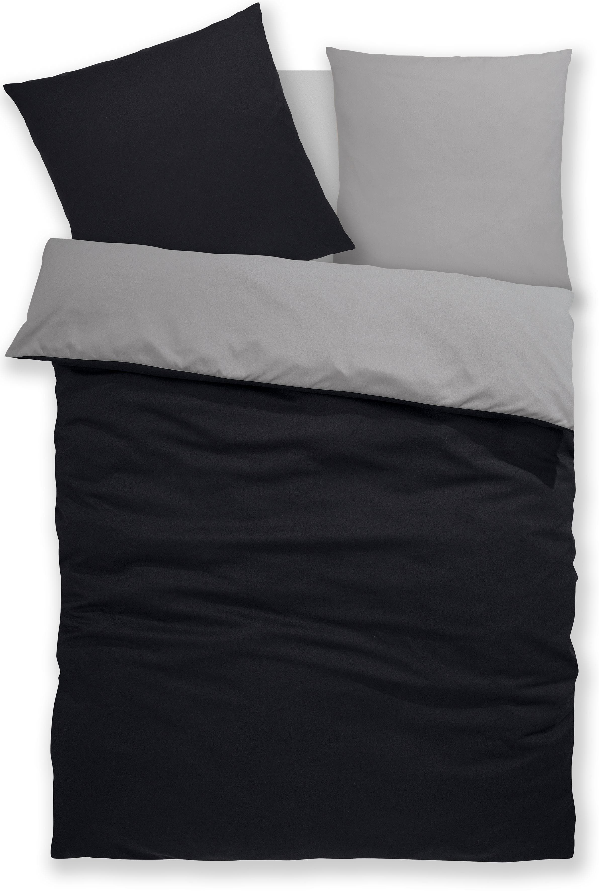 OTTO HOME Wendebettwäsche Desner2 Grau/Schwarz Microfaser