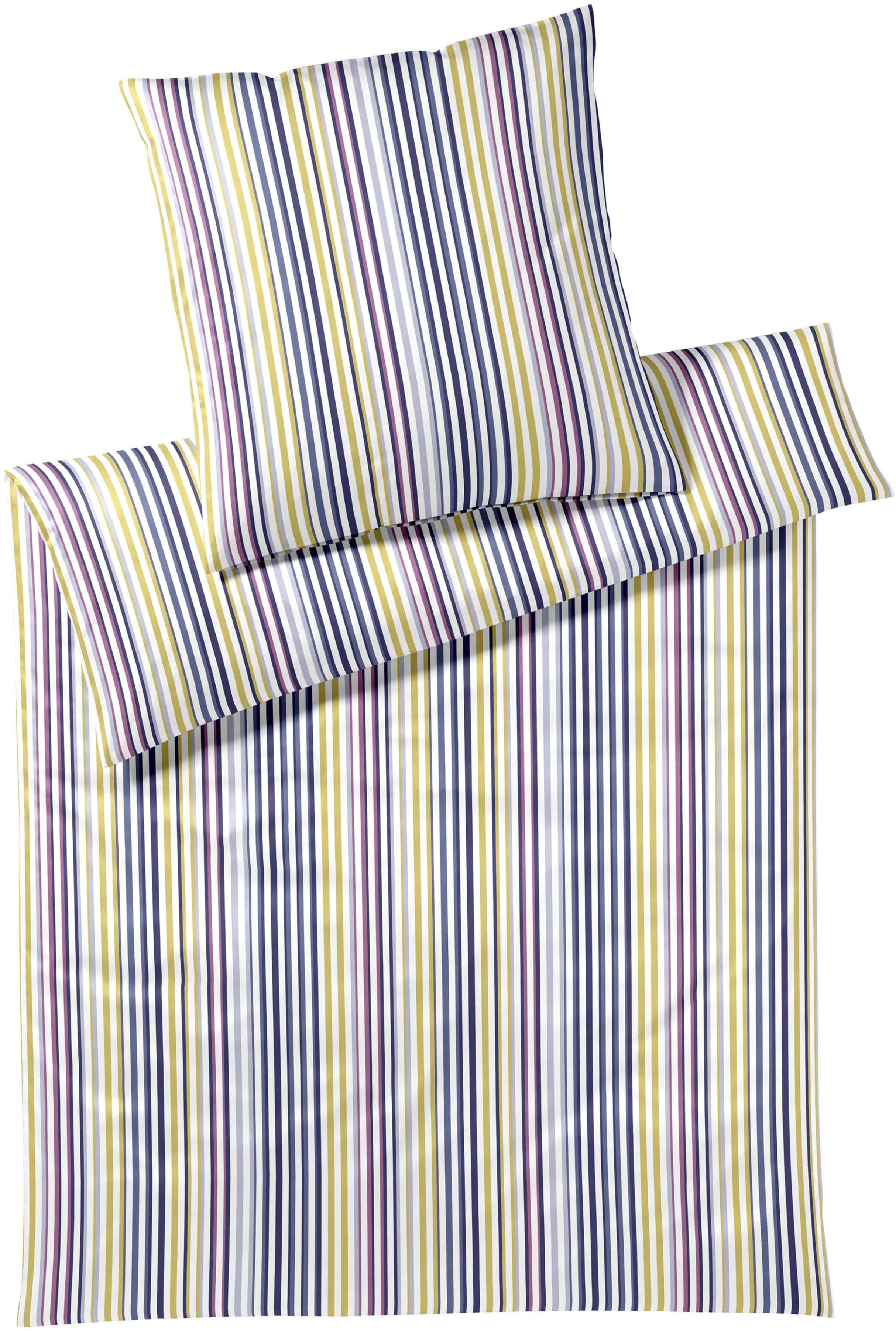 ELEGANTE Drive Jersey Bettwäsche Garnitur Limone Gestreift