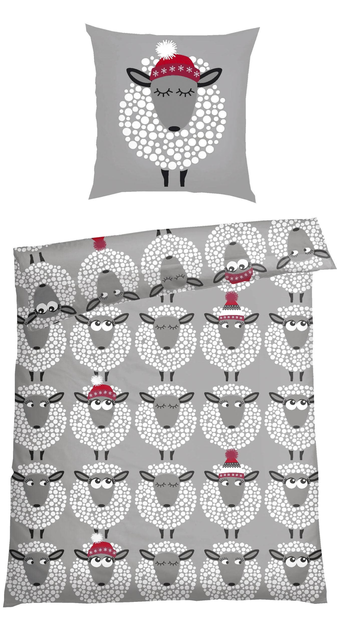 Schiesser Bettwäsche Set Grau Feinbiber 135x200cm