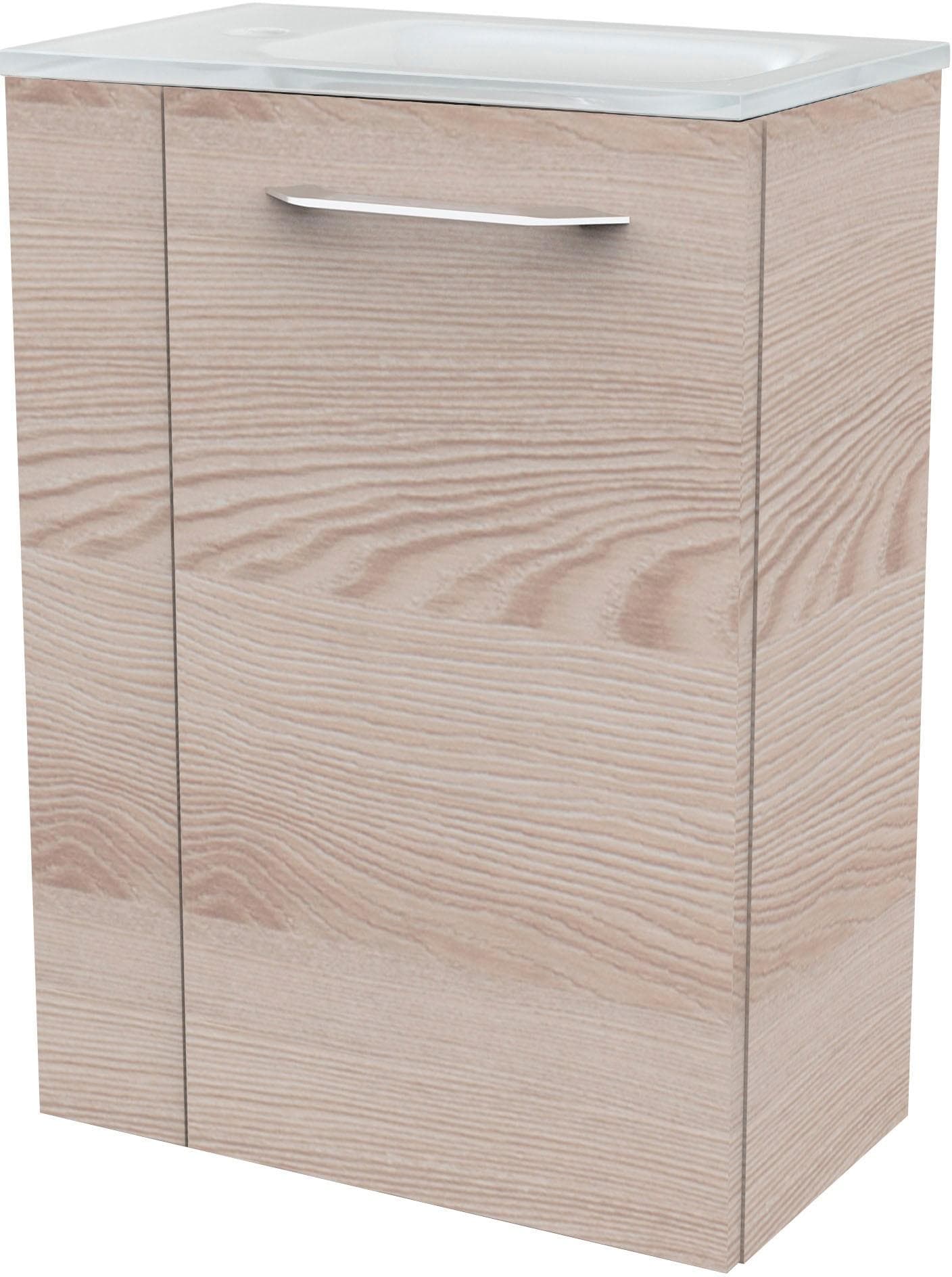 FACKELMANN Waschtisch SBC Braun Glas Holzwerkstoff