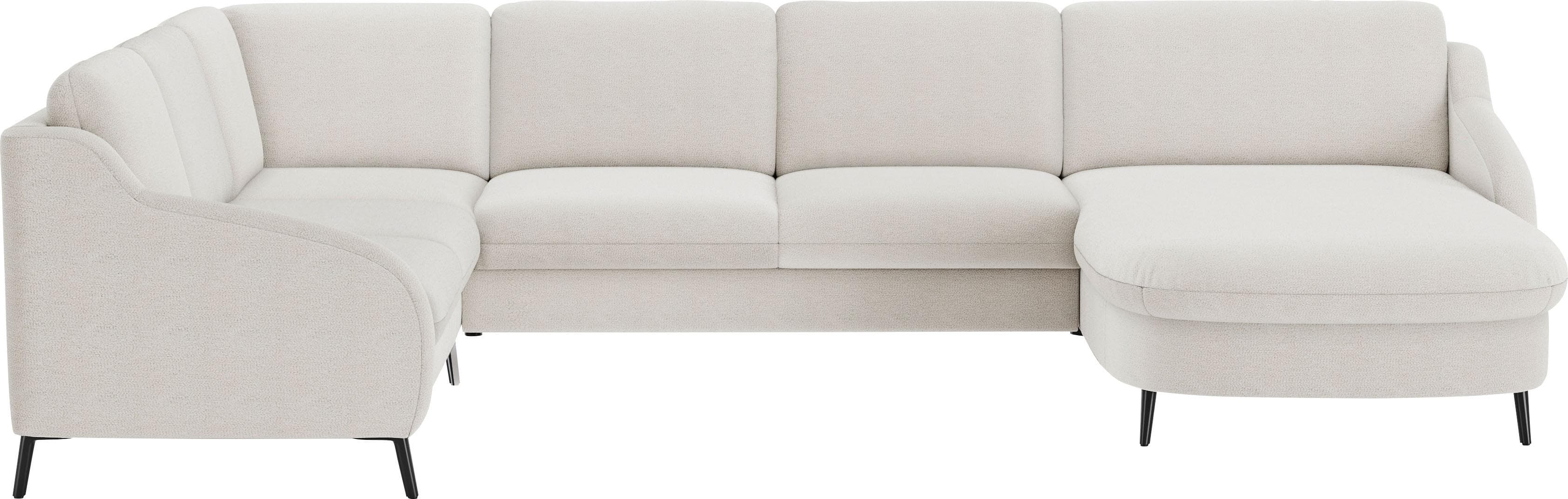 Wohnlandschaft SIT & MORE Soul U-Form Weiß Recamiere Rechts