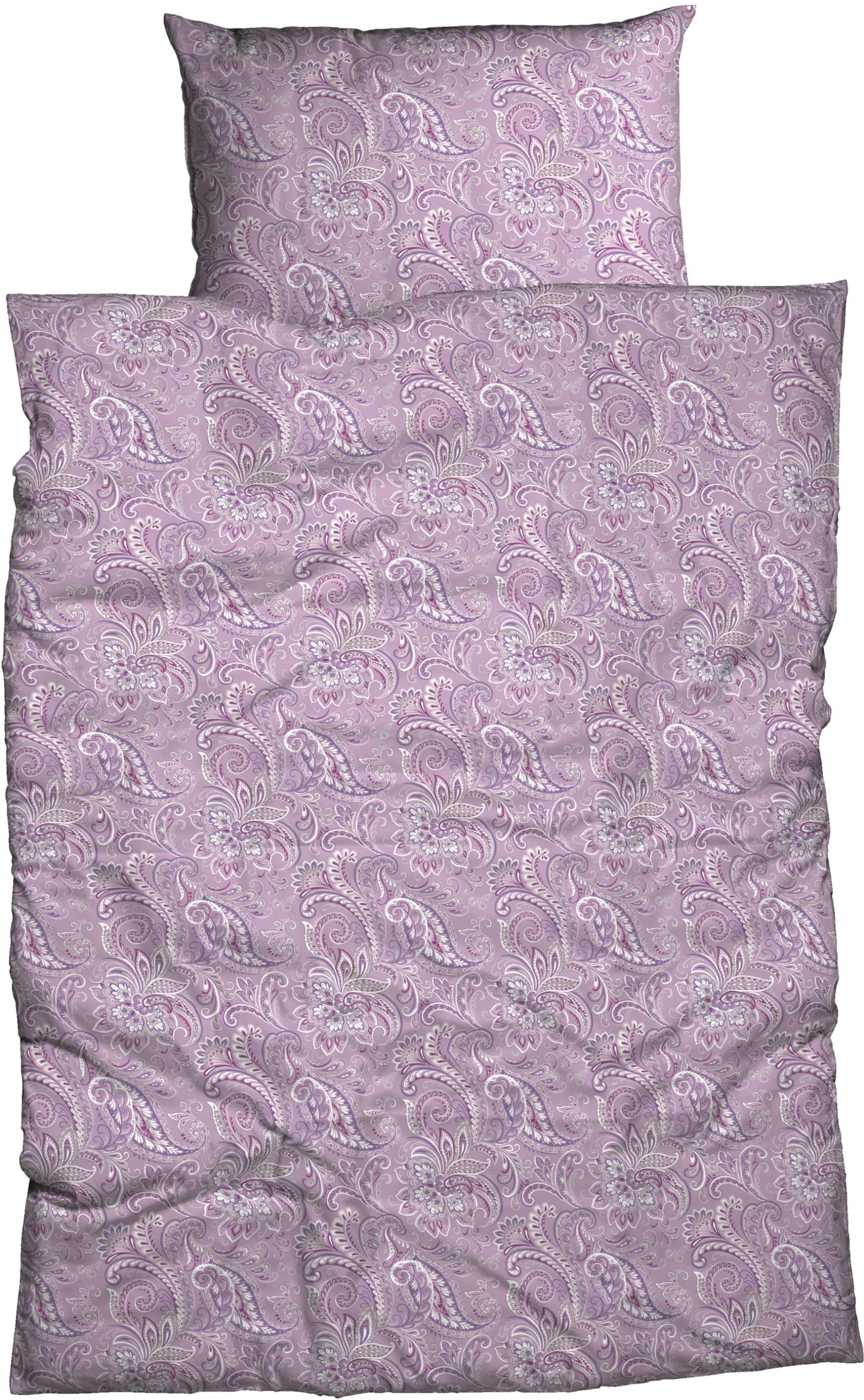 Lila Bettwäsche im Paisley-Stil aus Baumwolle