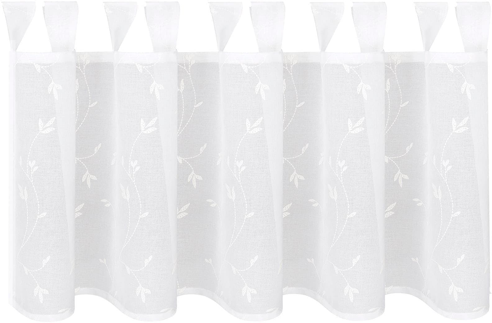Scheibengardine GERSTER Gerdin Weiß Polyester Schlaufen