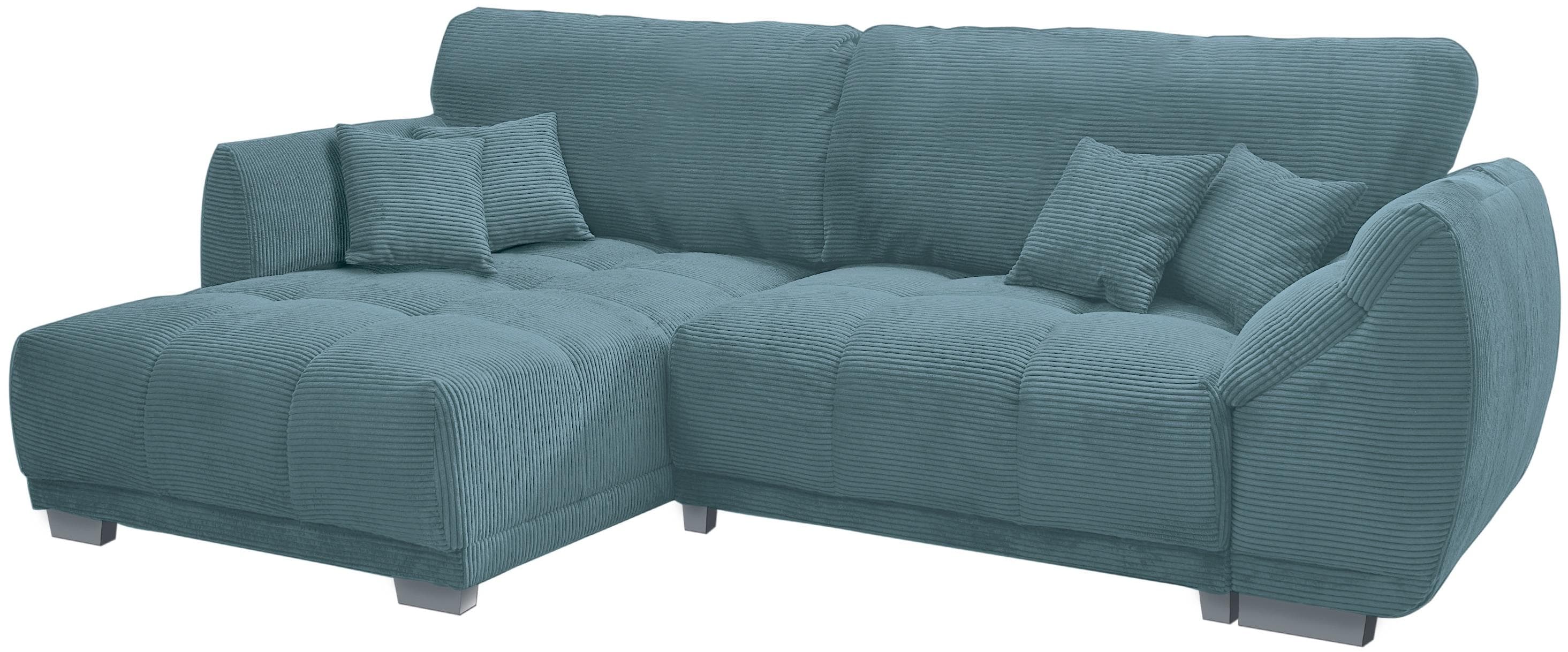 Wohnlandschaft HOME AFFAIRE Petrol Cord Recamiere beidseitig montierbar