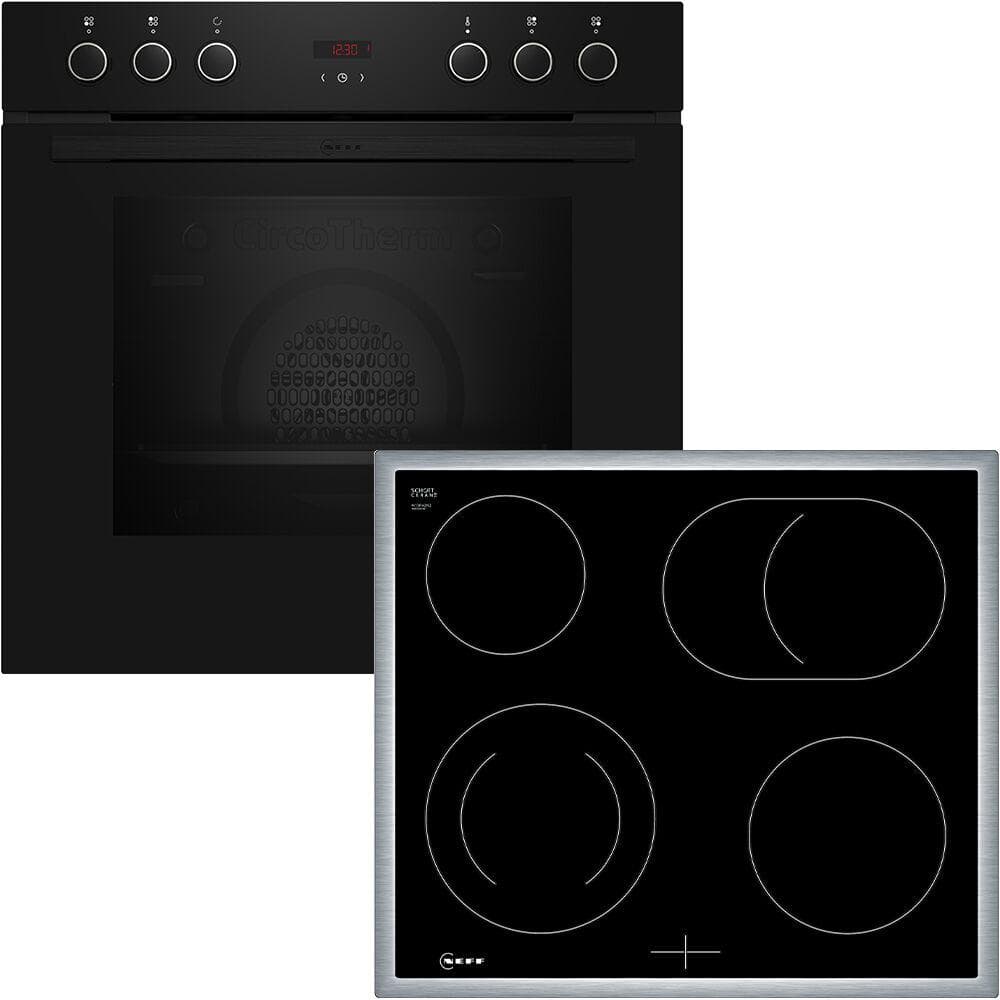 NEFF Elektro-Herd-Set "EDX4B0" Schwarz Energieeffizienz A+