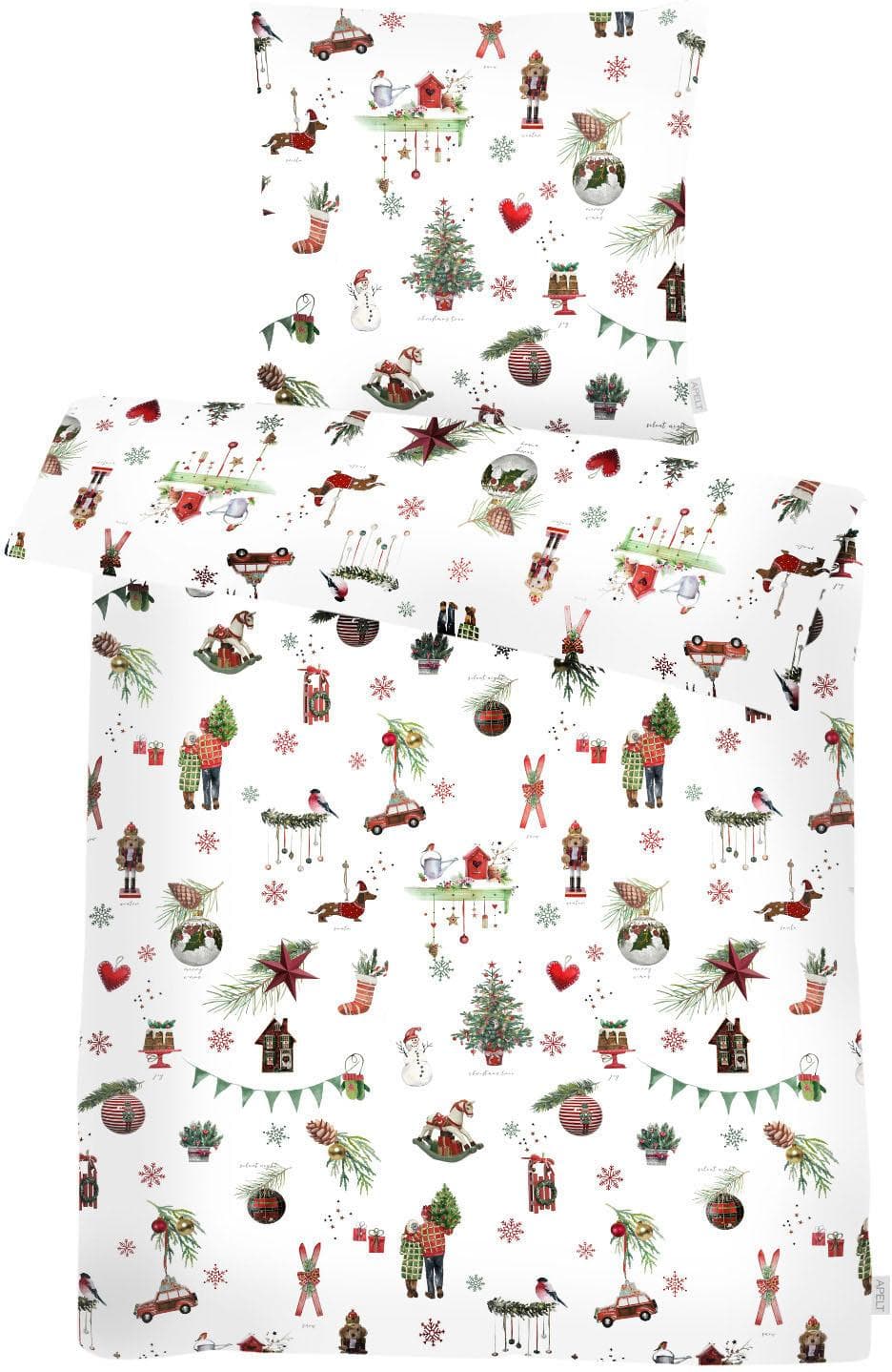 APELT Bettwäsche FINN Winterwelt Bunt Bio-Baumwolle Satin