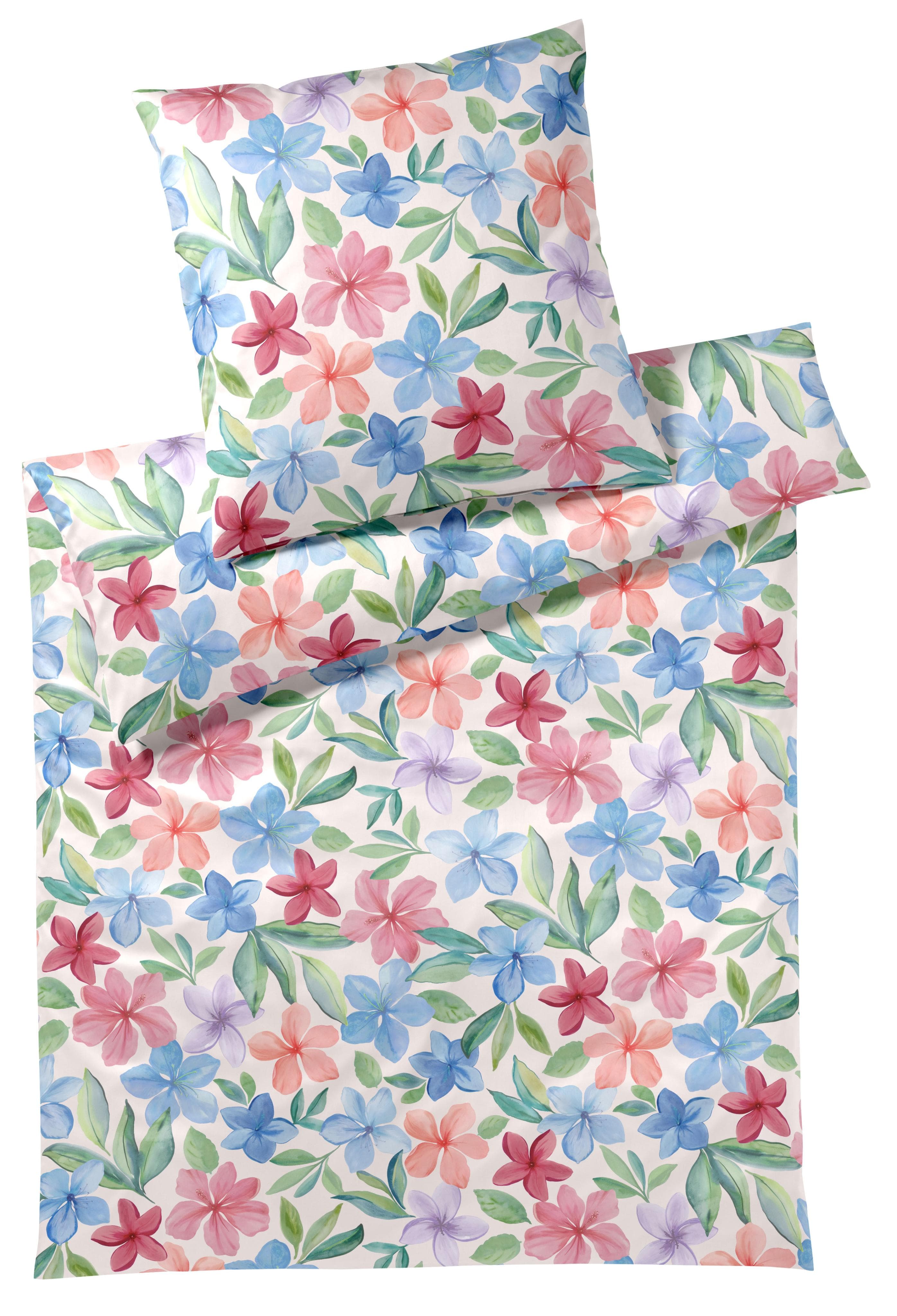Elegante Bettwäsche Set Bravo Satin Rot Floral