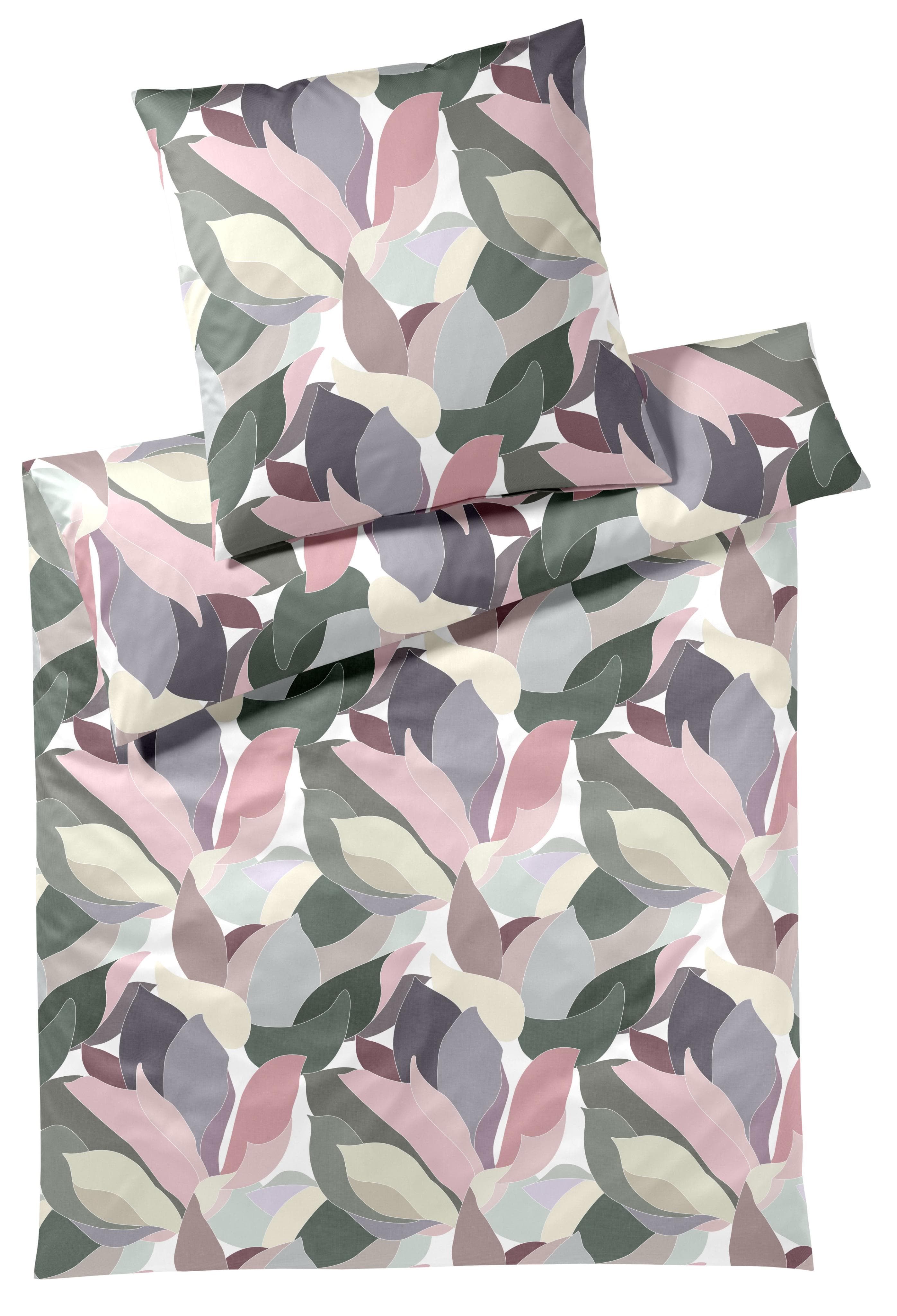 Elegante Bettwäsche NIGHT GARDEN Satin Beige 100% Baumwolle
