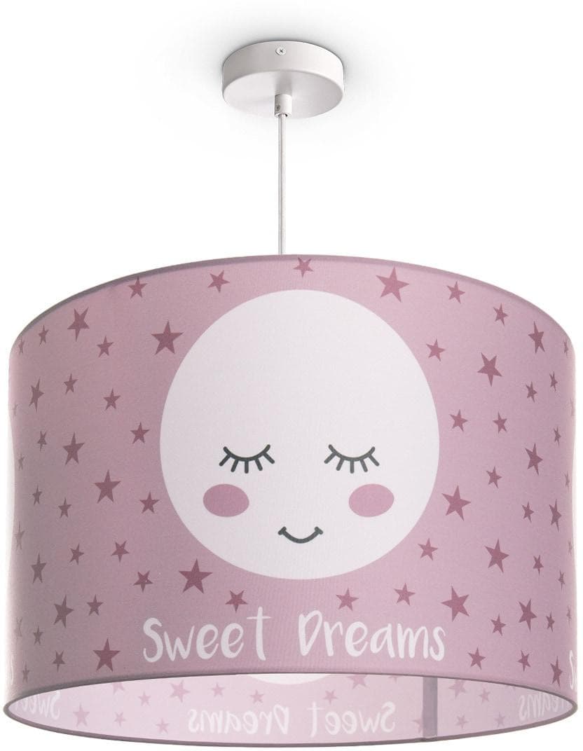 PACO HOME Pendelleuchte Aleyna 103 Mond-Motiv Kinderzimmerlampe