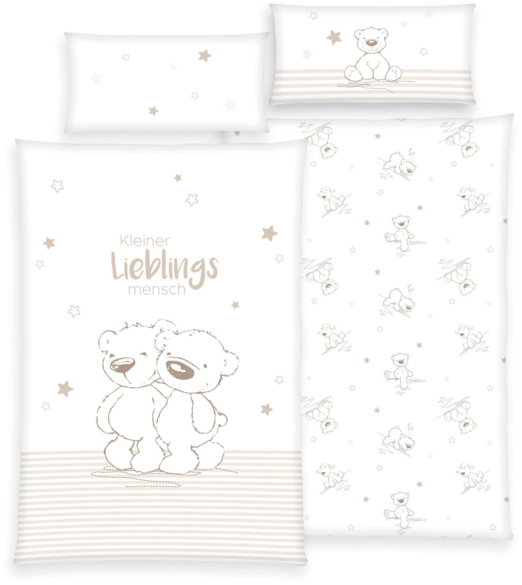 OTTO HOME Kinderbettwäsche Kleiner Liebling Beige Renforcé
