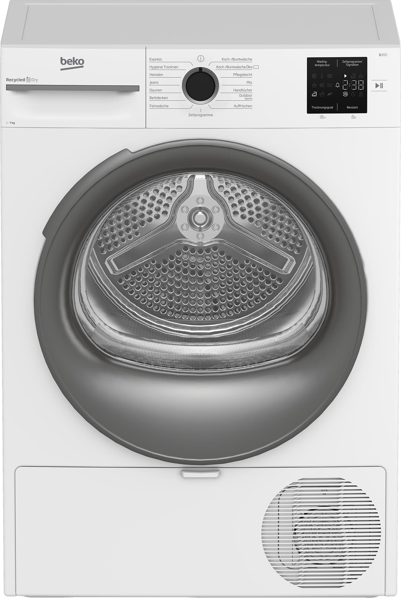BEKO Wärmepumpentrockner BM3T37210W1, 7 kg, Aquawave-Schontrommel