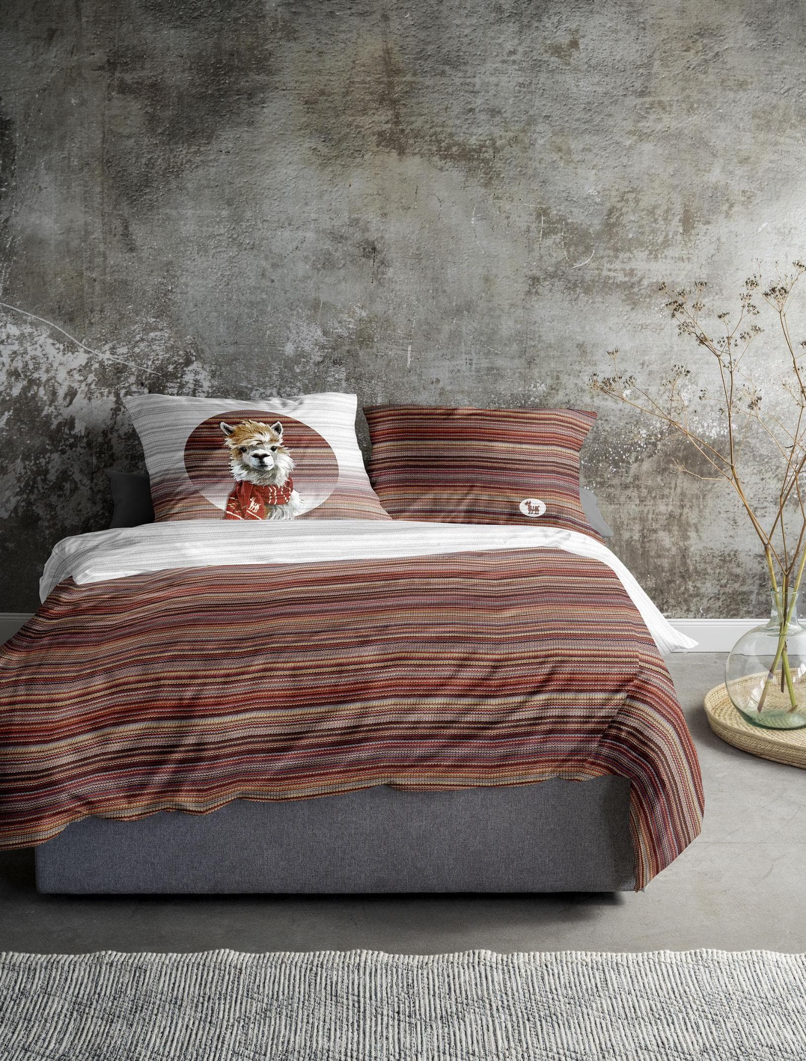 Irisette Bettwäsche Zobel 8556 Rot 100% Baumwolle Gestreift