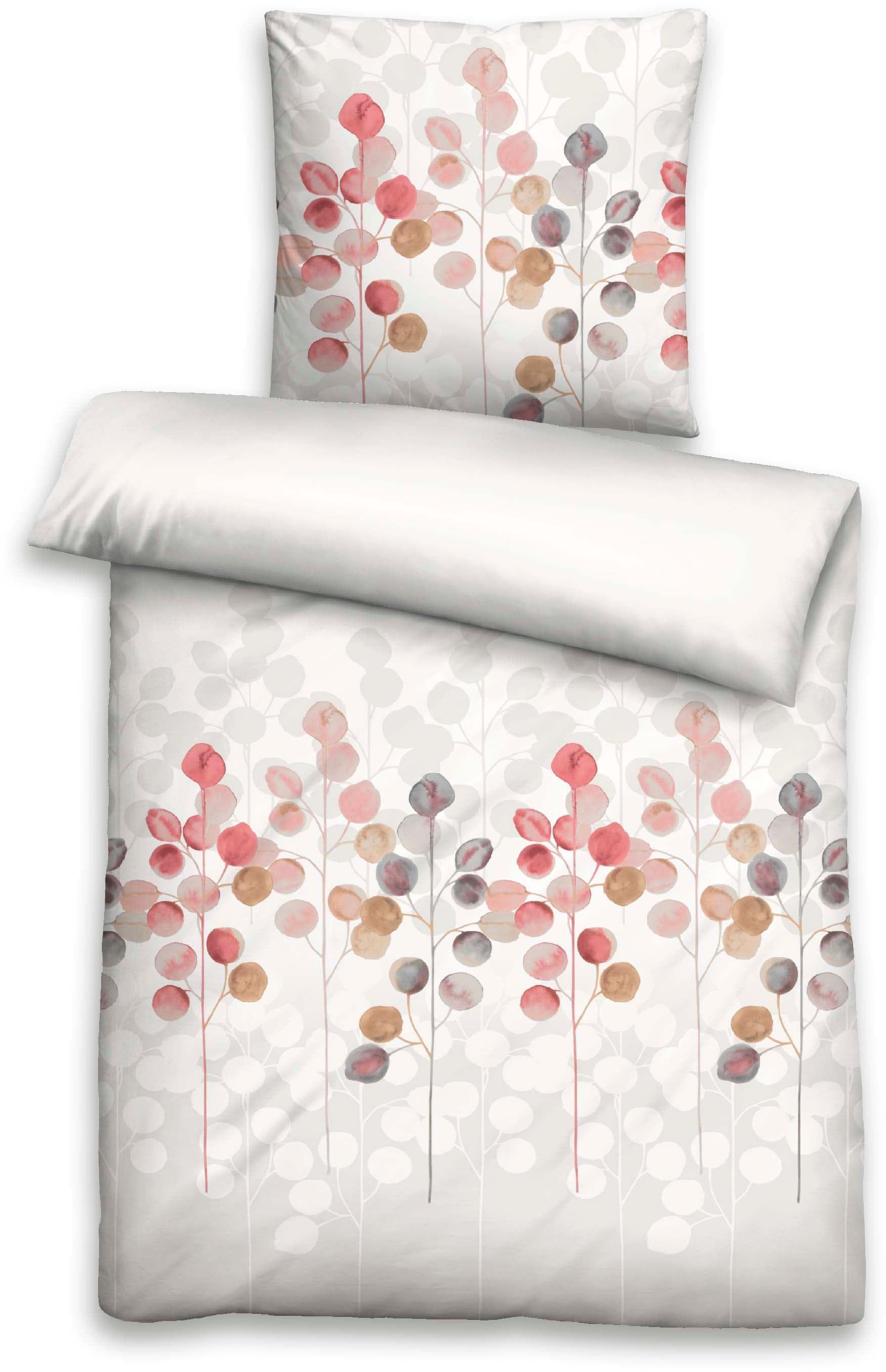 Biberna Bettwäsche Ella Taupe 100% Baumwolle Seersucker