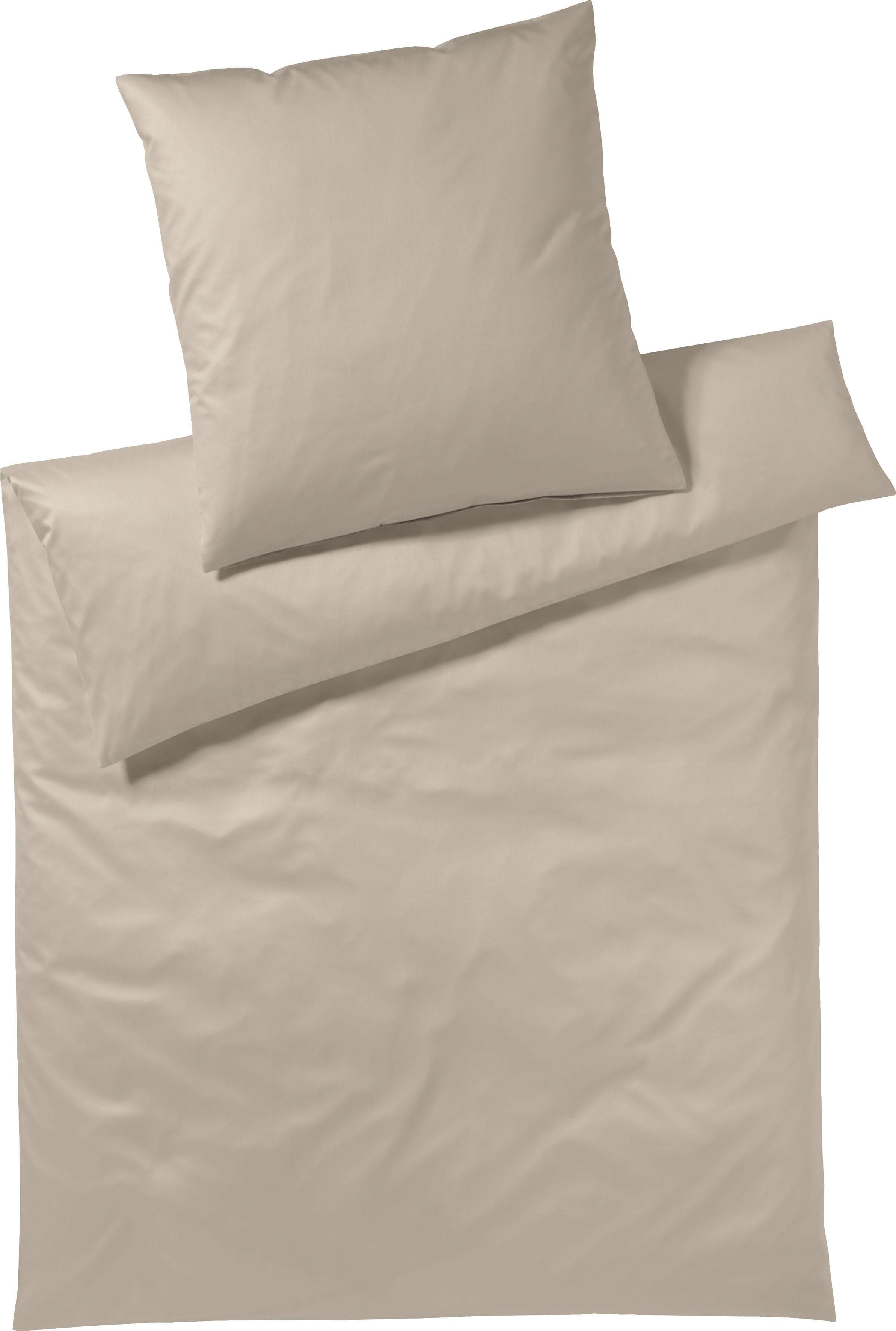 Yes For Bed Bettwäsche Pure & Simple Uni Beige Mako-Satin