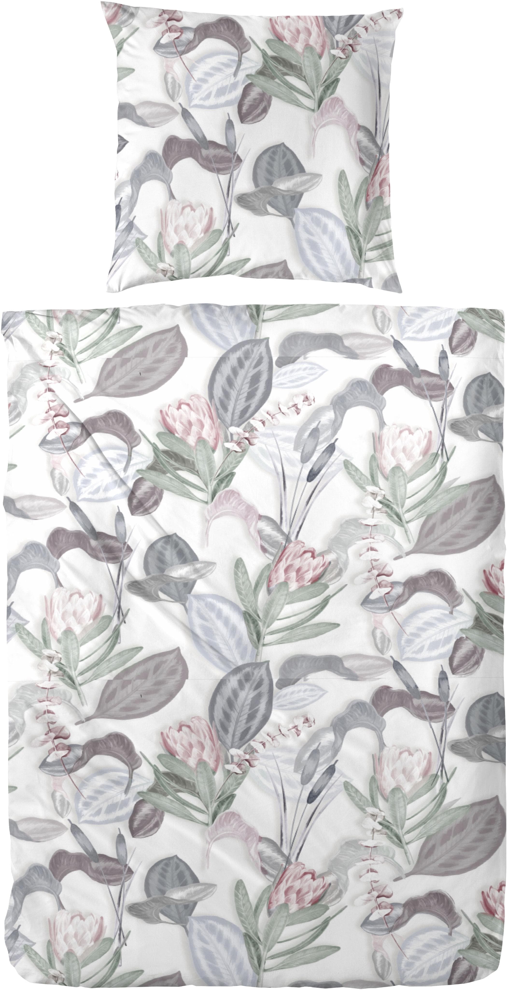 Primera Mako-Satin Bettwäsche Protea Bunt Floral