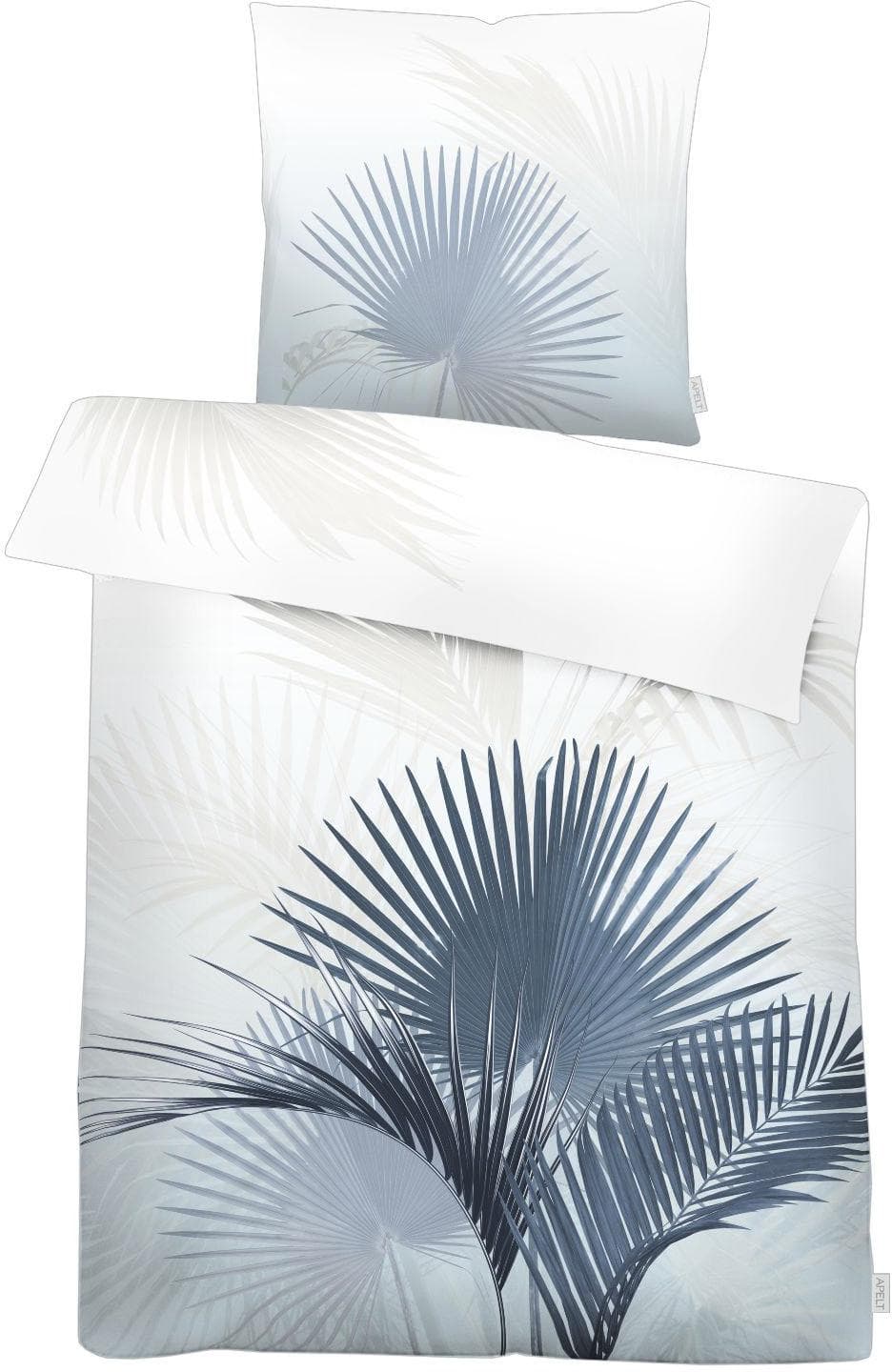APELT Bettwäsche Santino Gots Blau Mako-Satin 135x200cm