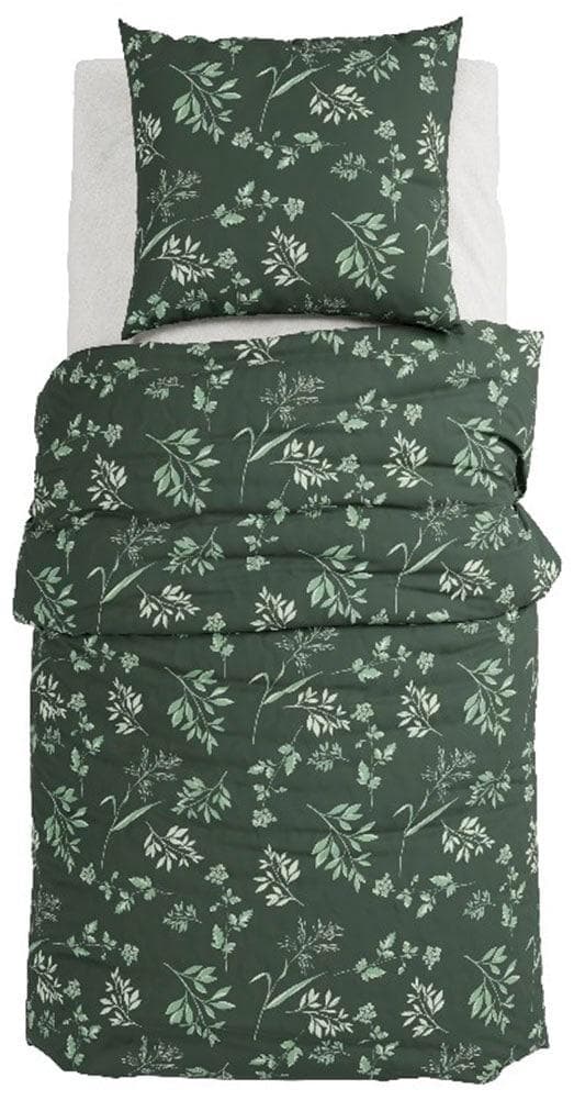 Wendebettwäsche GRUND Grün Baumwoll-Satin