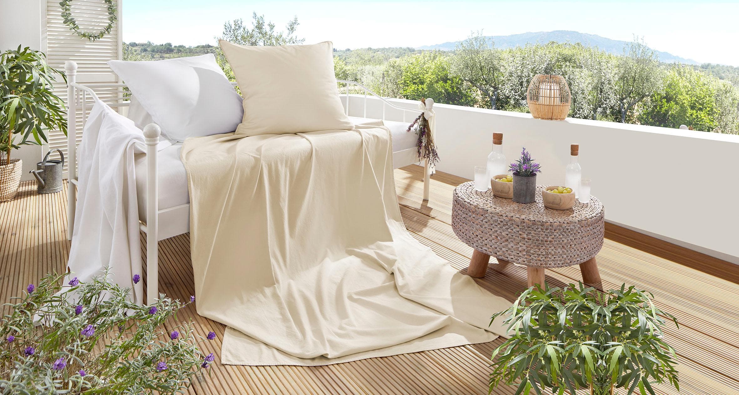 Primera Summer-Set Bettwäsche Beige 100% Baumwolle