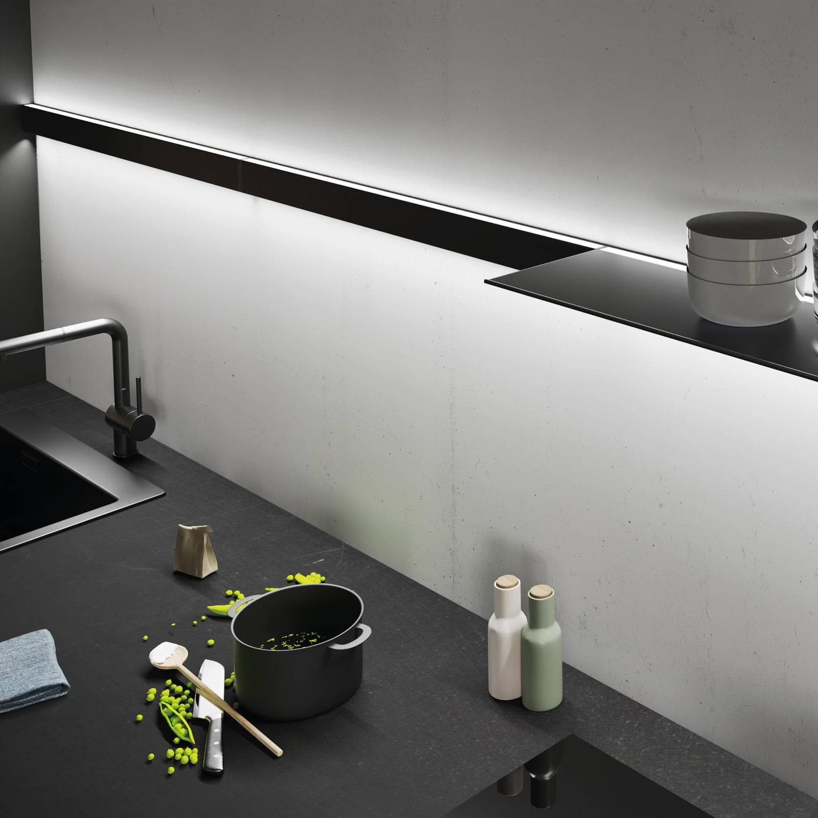 LED-Wandleuchte INTERO-LINE Schwarz 60 cm CCT