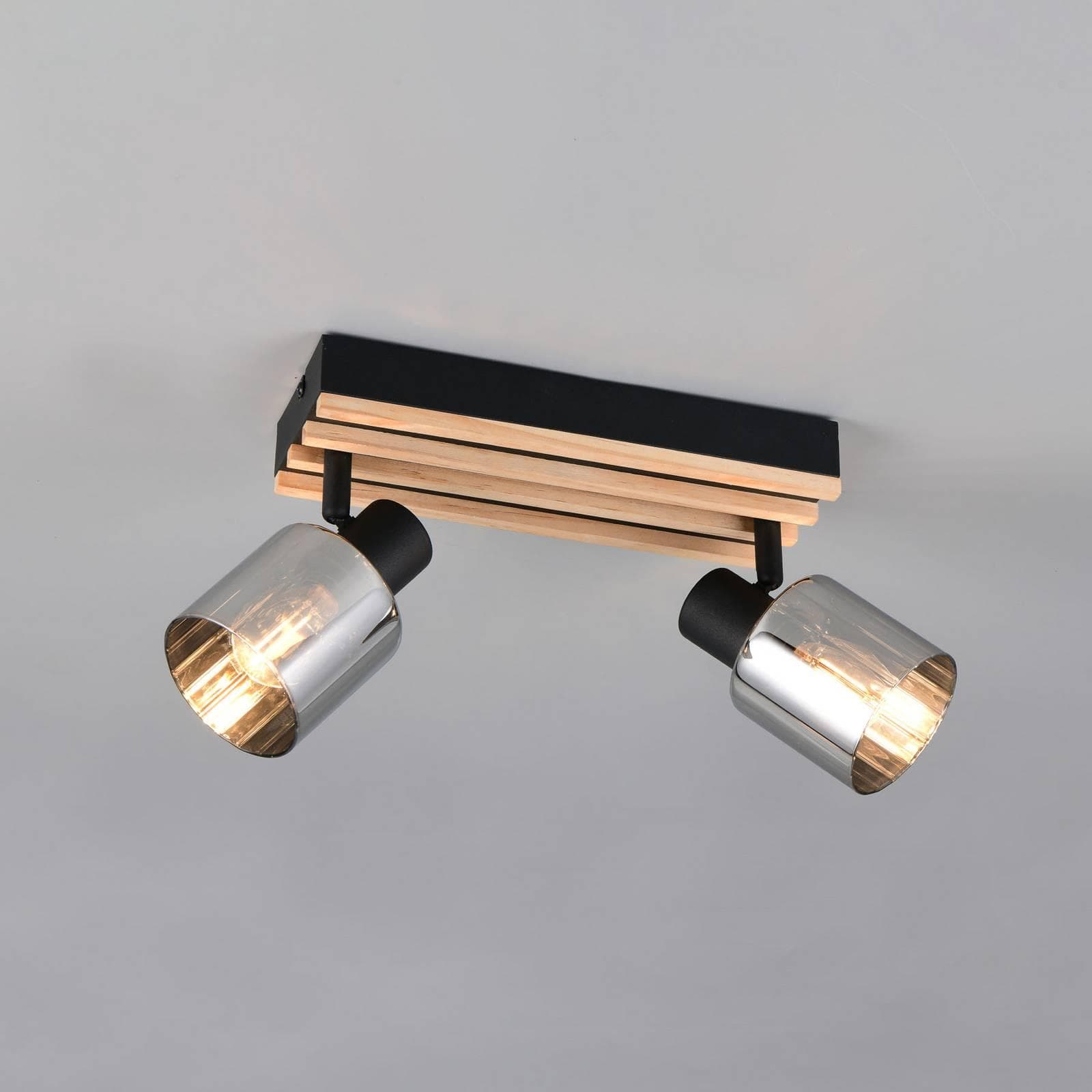 Strahler Travia 2-flammig Schwarz/Rauchgrau REALITY LEUCHTEN