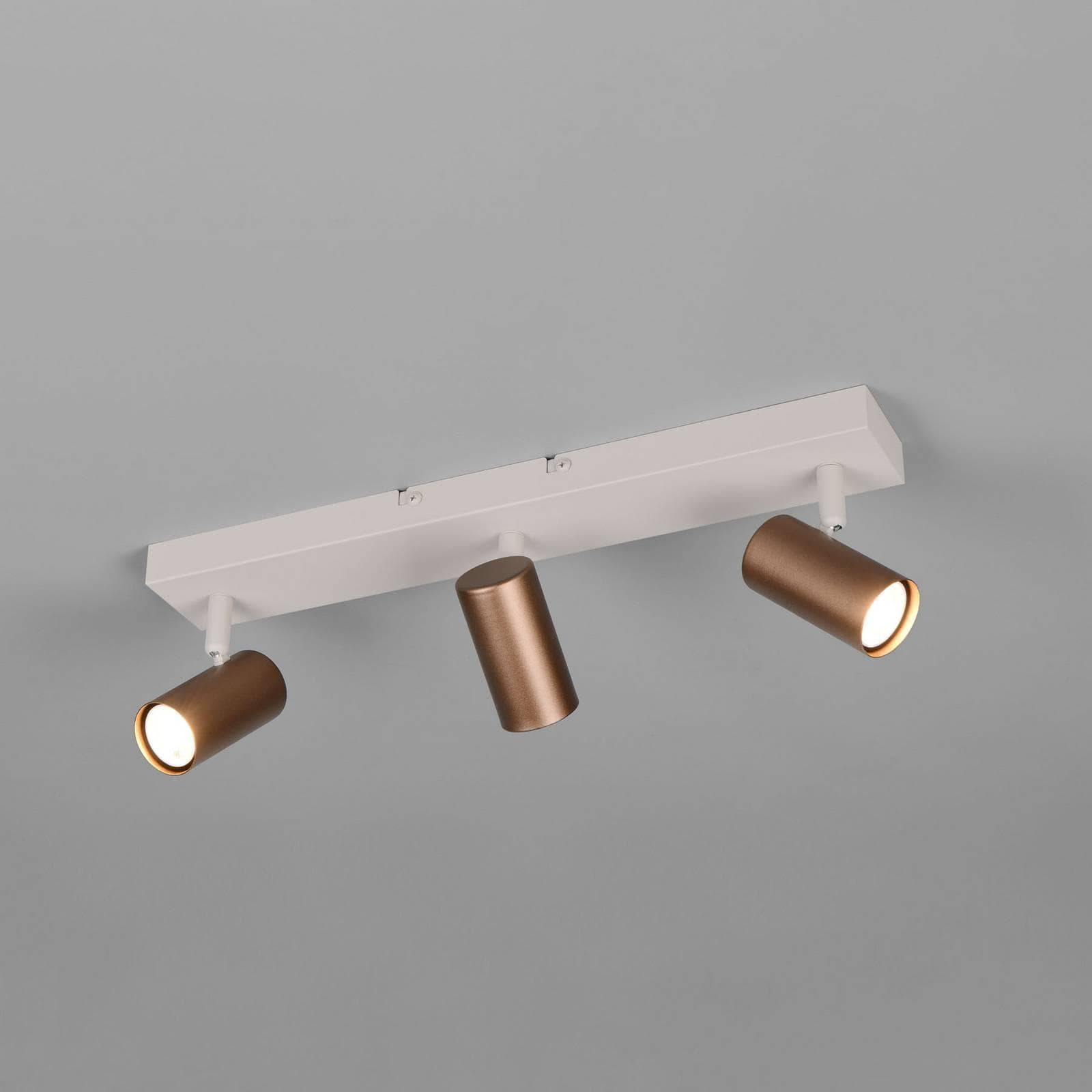 Strahler Taryn Braun Metall 3-flg. Mini-GU10