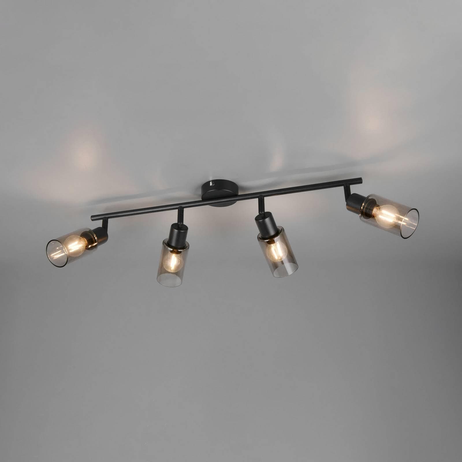 Strahler Mars 4-flg. Schwarz Metall E14