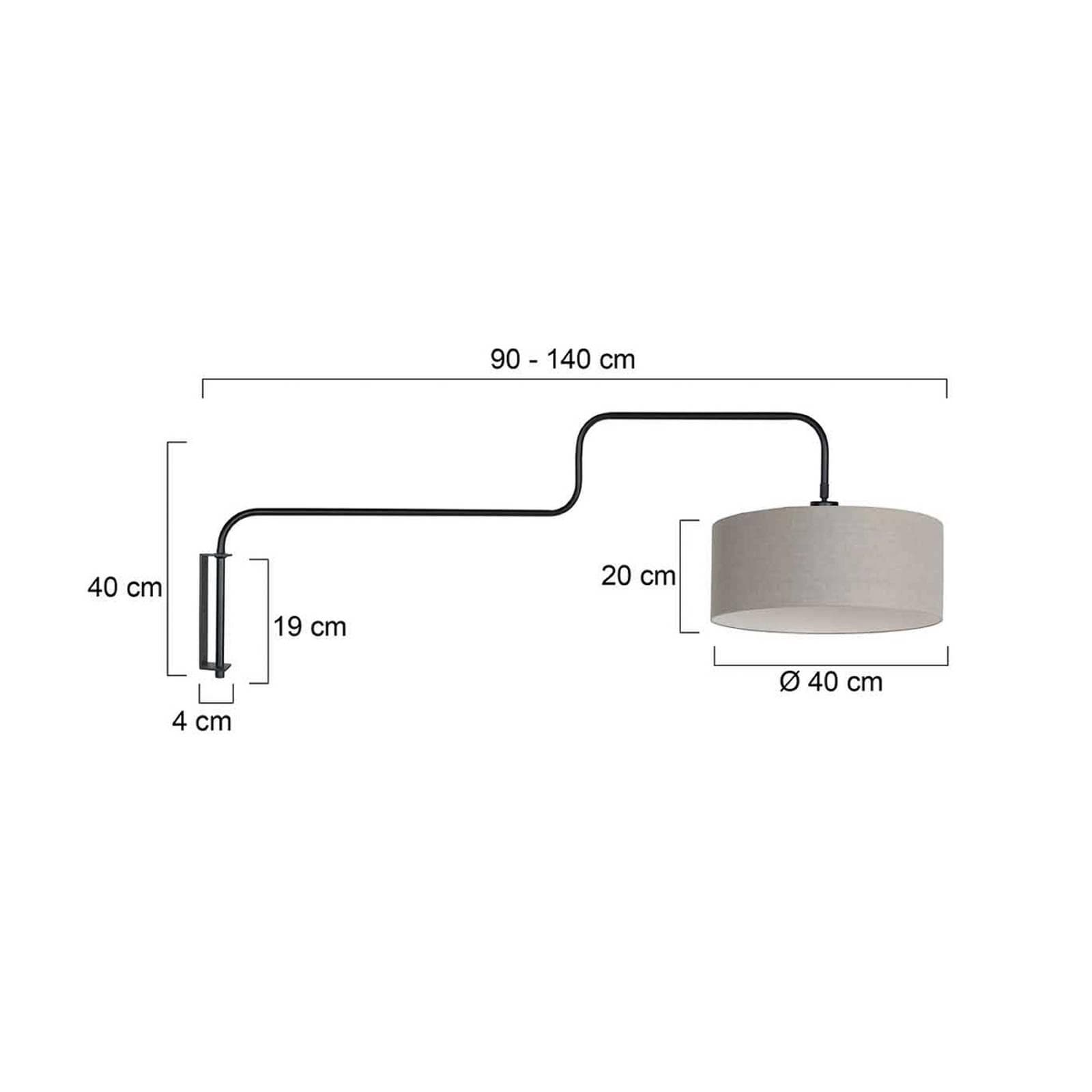 Wandlampe Bloeba Schwarz Schlamm Chintz