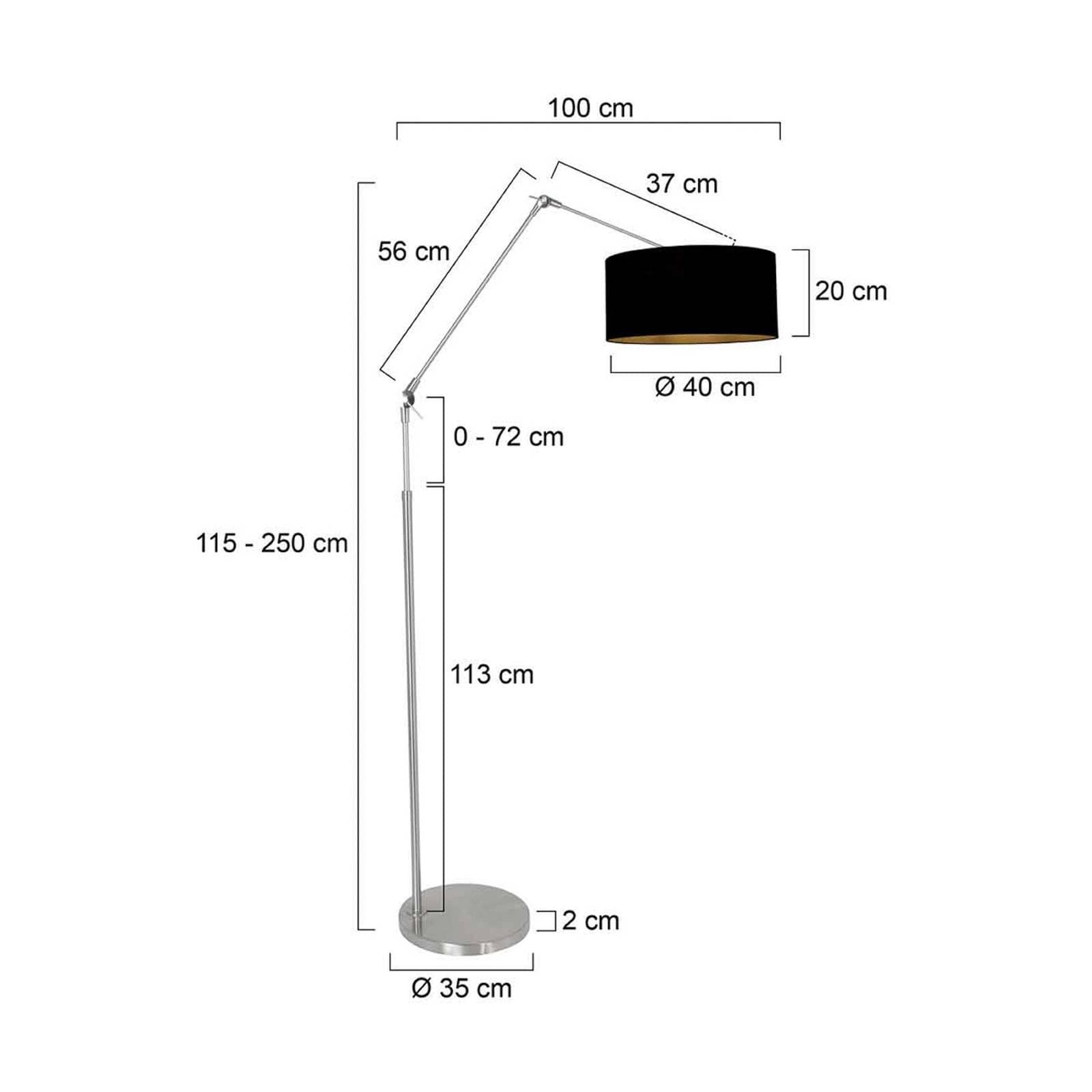 Stehlampe Prestige Chic Stahfarben/Gold Höhe 250 cm