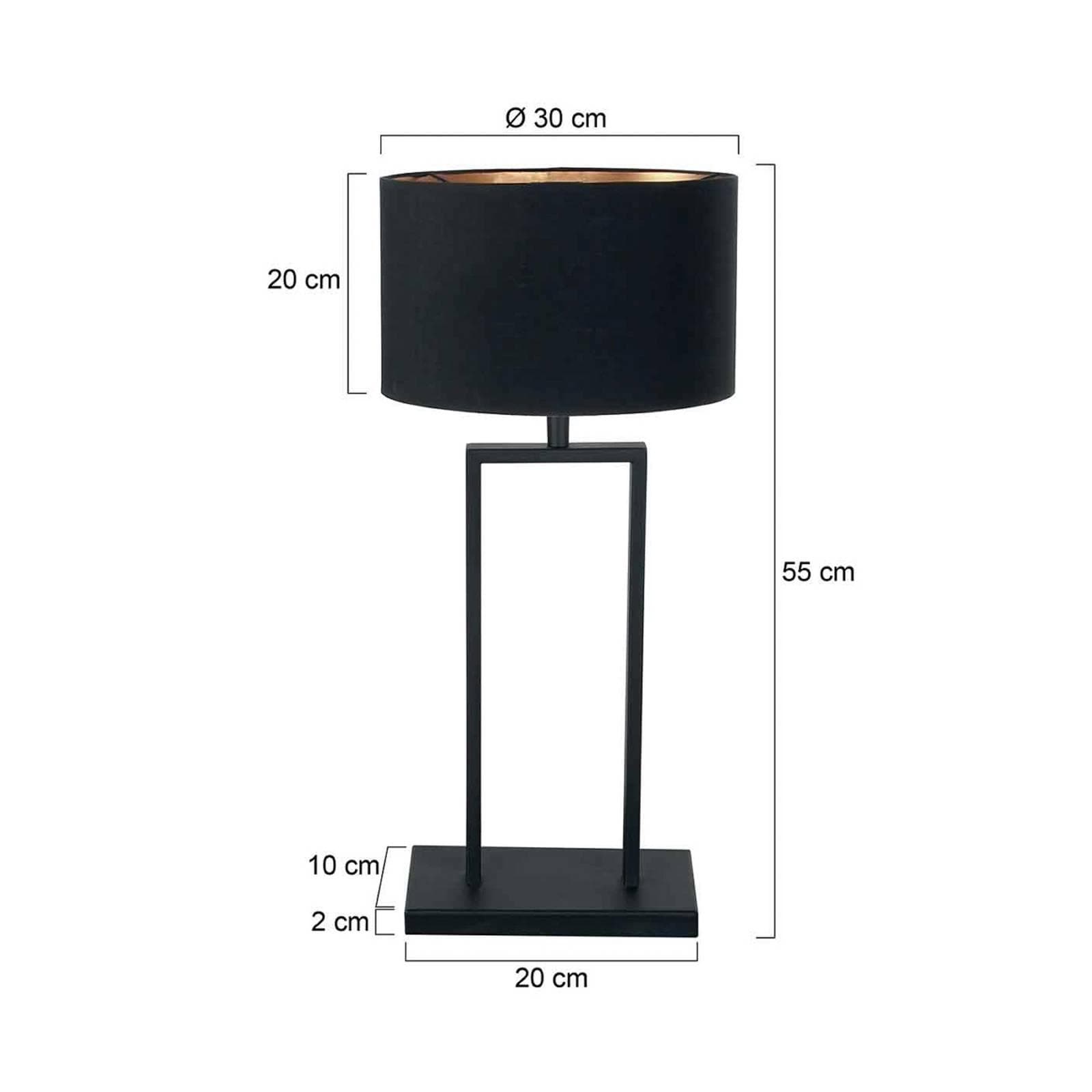 Tischlampe Stang Schwarz/Gold Metall Chintz