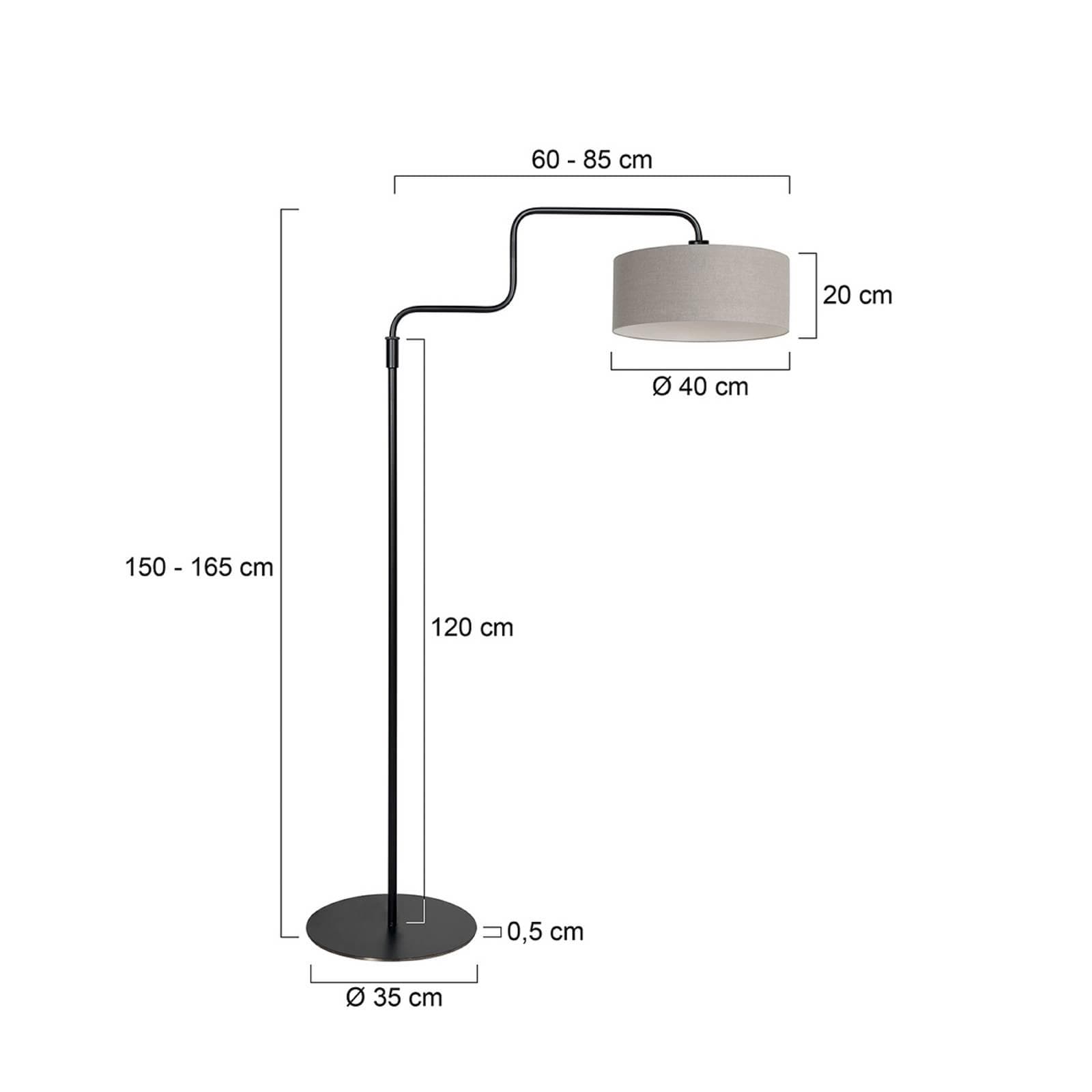 Stehlampe Bloeba Schwarz Schlamm Metall Chintz