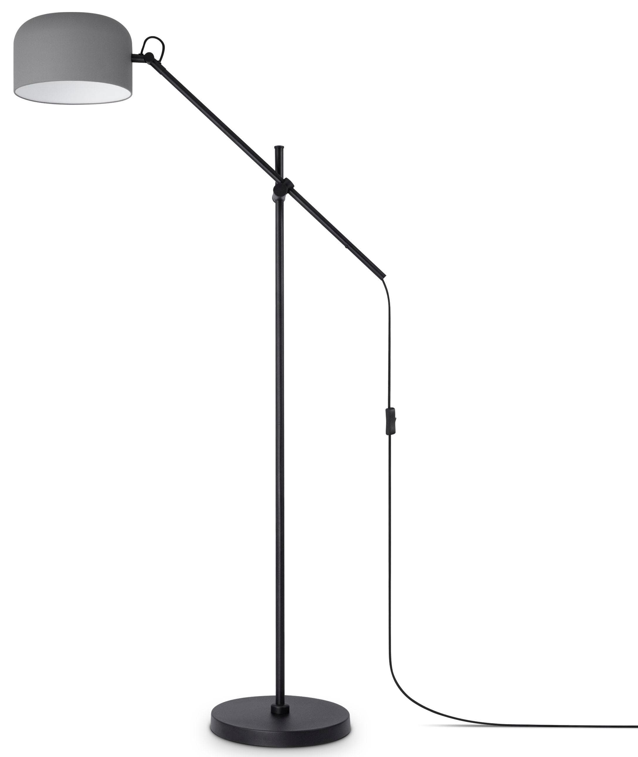 PACO HOME Stehlampe "BOWL" Grau-Weiß 145 cm