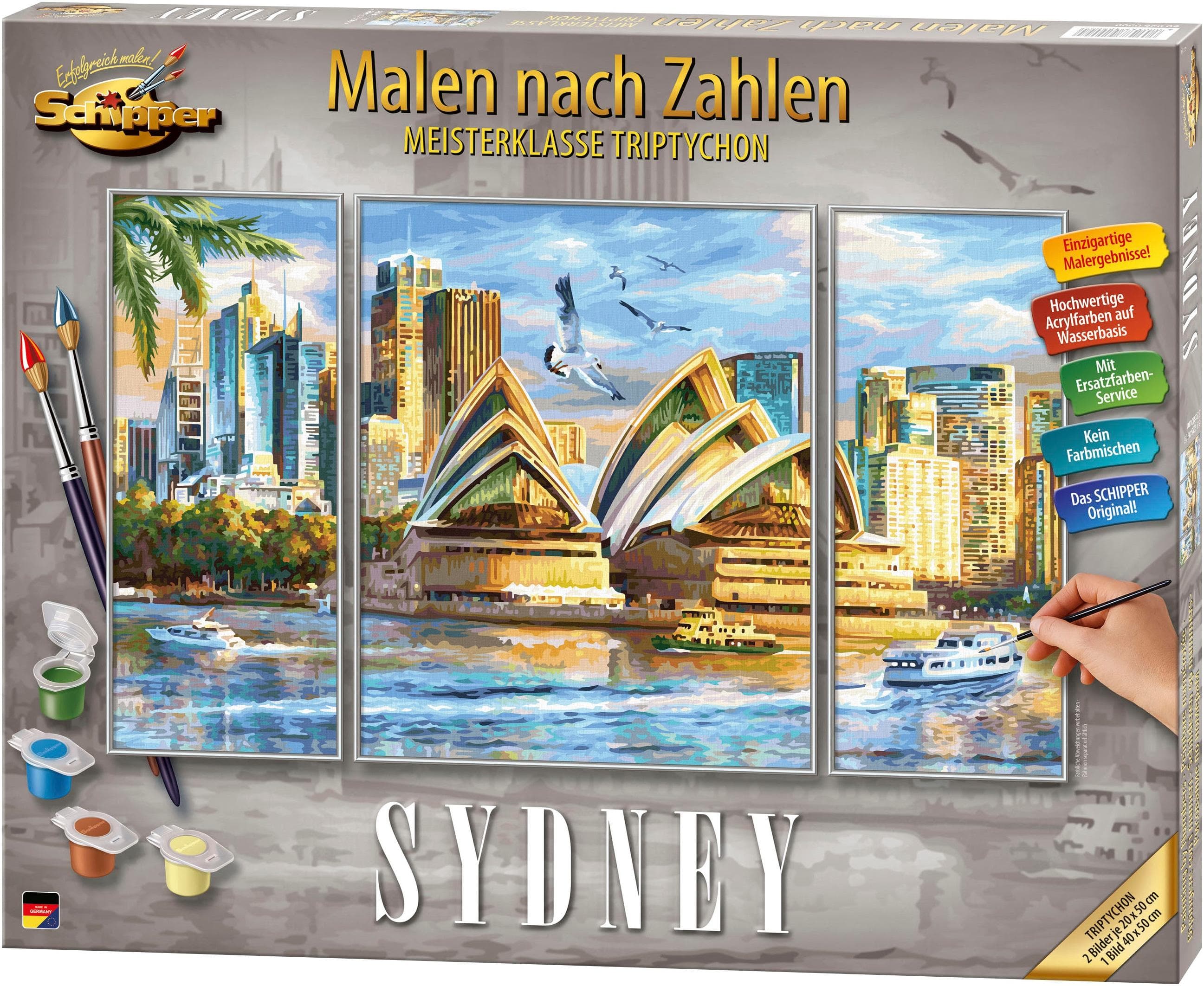 Schipper Malen nach Zahlen Meisterklasse Triptychon Sydney 50x80 cm