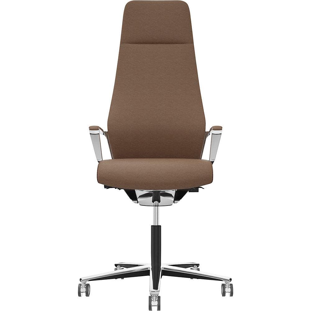Züco Bürostuhl Signo 0185 Premium Echtleder Schiebesitz Braun Silber