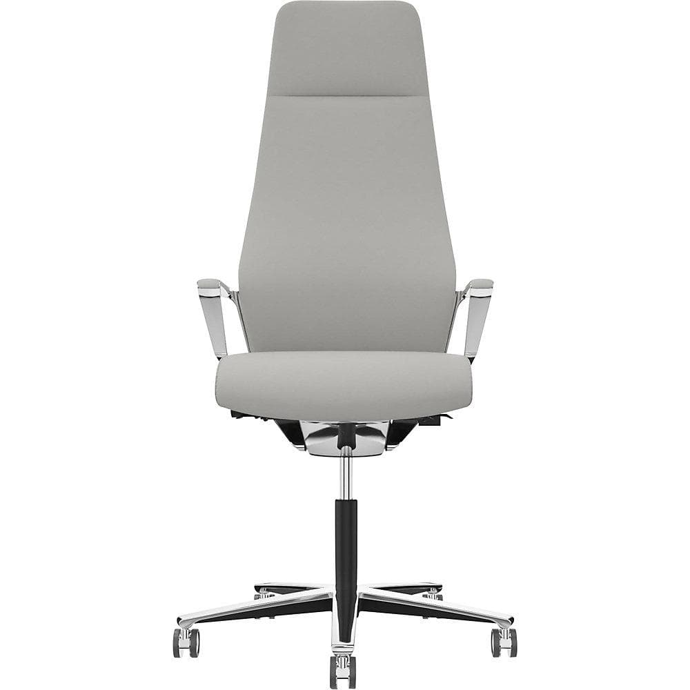 Züco Bürostuhl Signo 0185 Premium Echtleder Schiebesitz Grau Silber