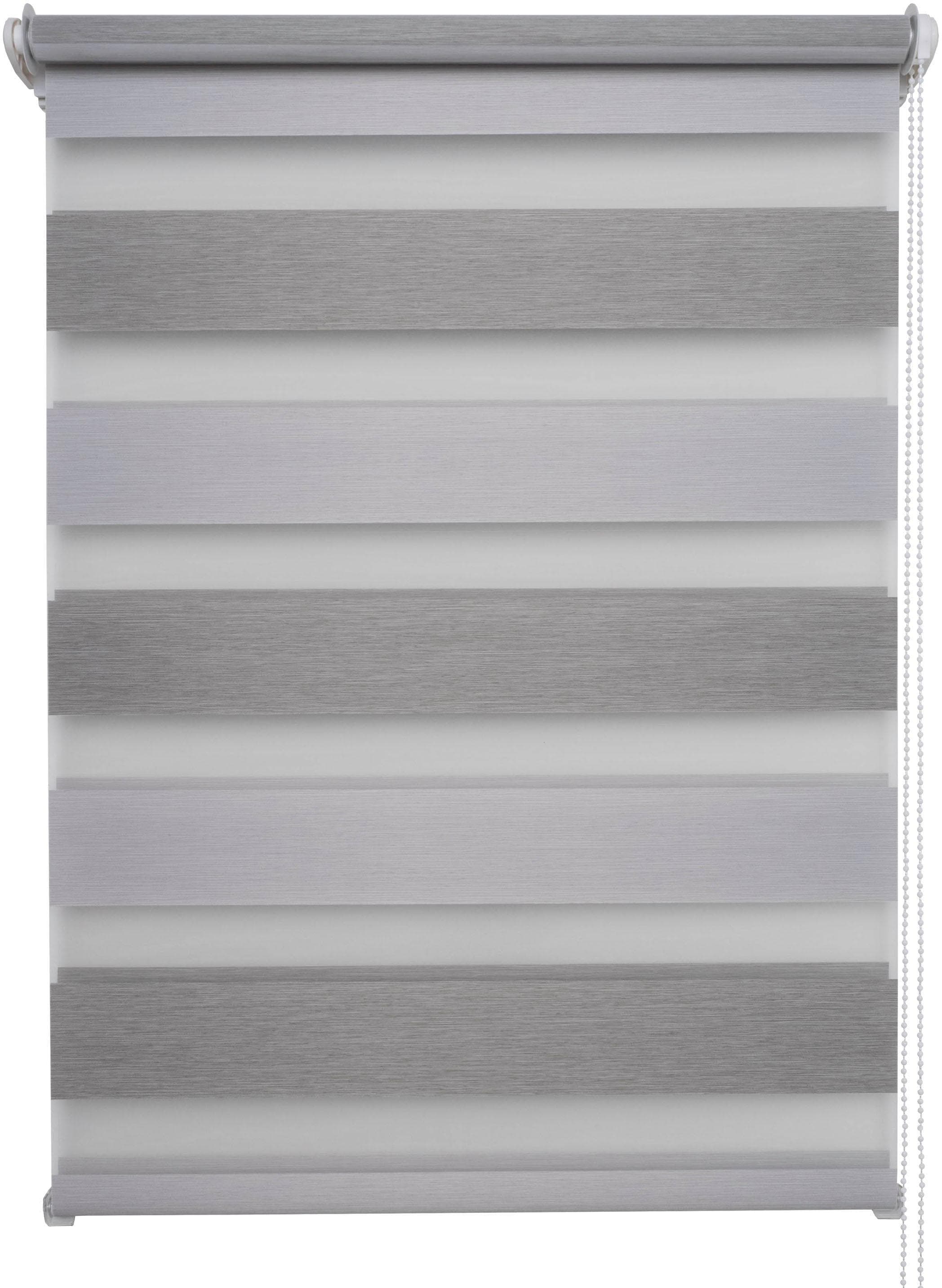 Schöner Wohnen Doppelrollo Klemmfix-Doppelrollo Hellgrau Kunststoff Polyester