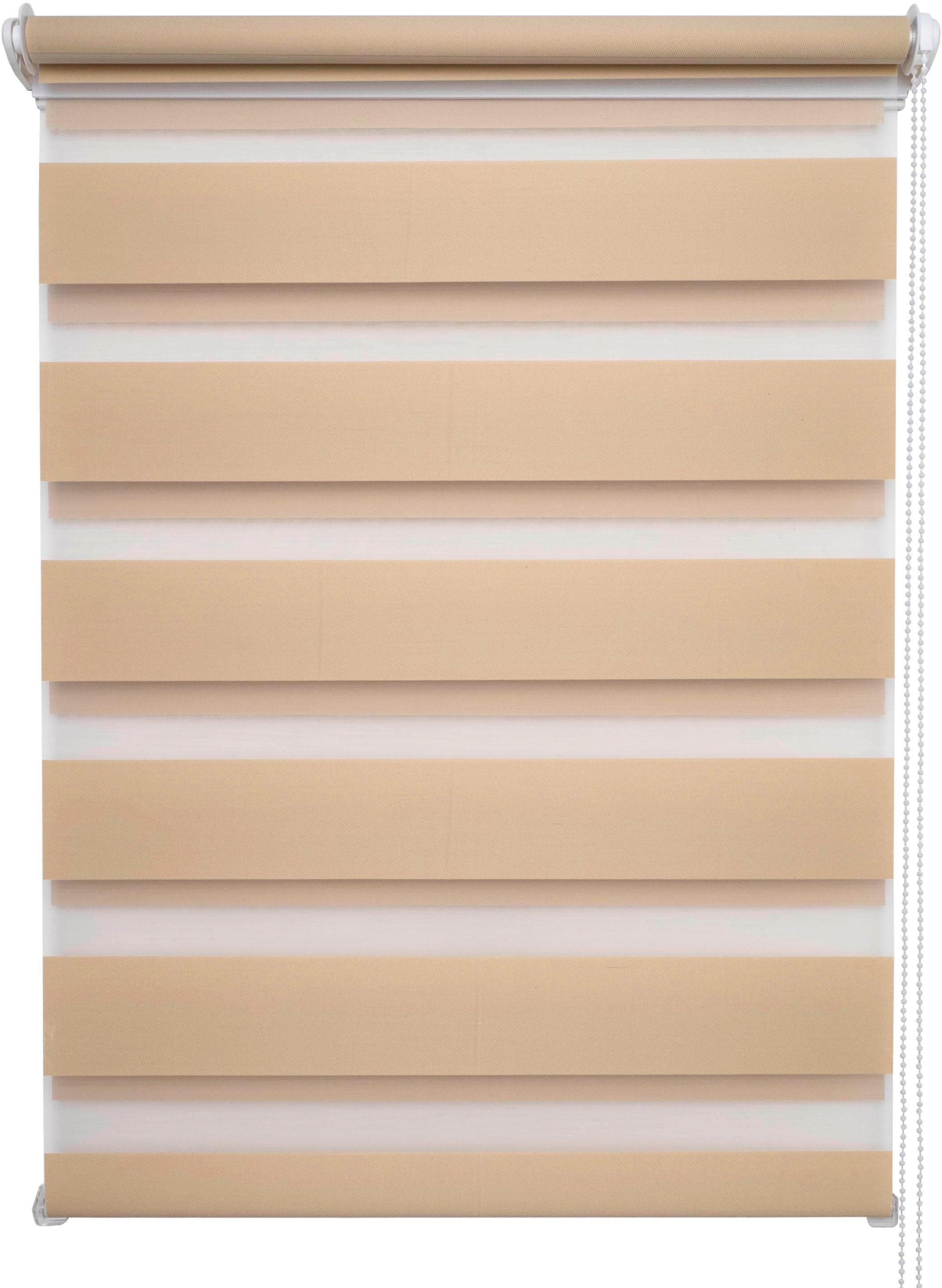 Schöner Wohnen Doppelrollo Klemmfix-Doppelrollo Gr. 1, beige (cream, weiß), Kunststoff, Polyester