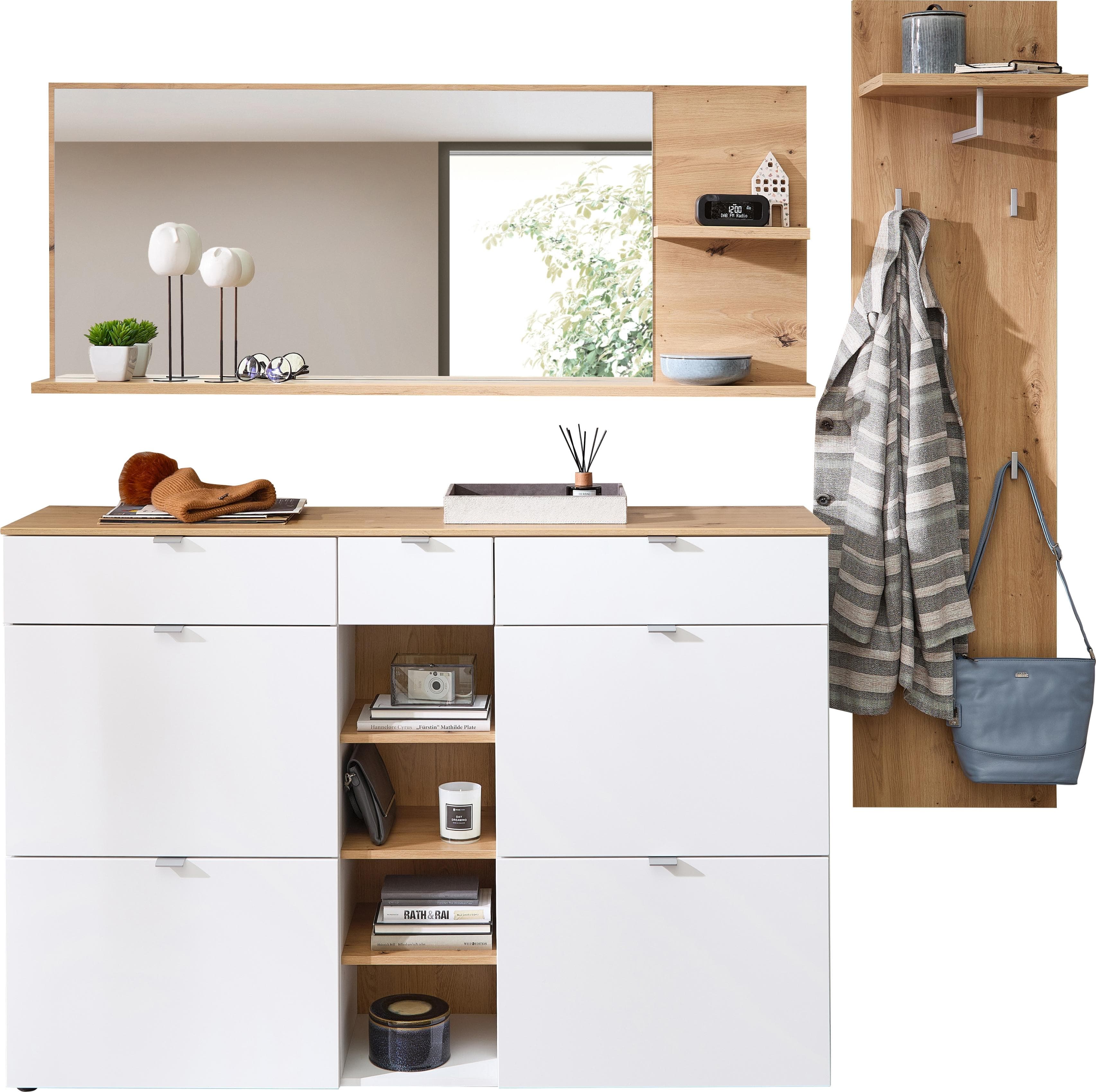 Innostyle Bari Garderoben-Set 3-teilig Weiß Artisan Eiche