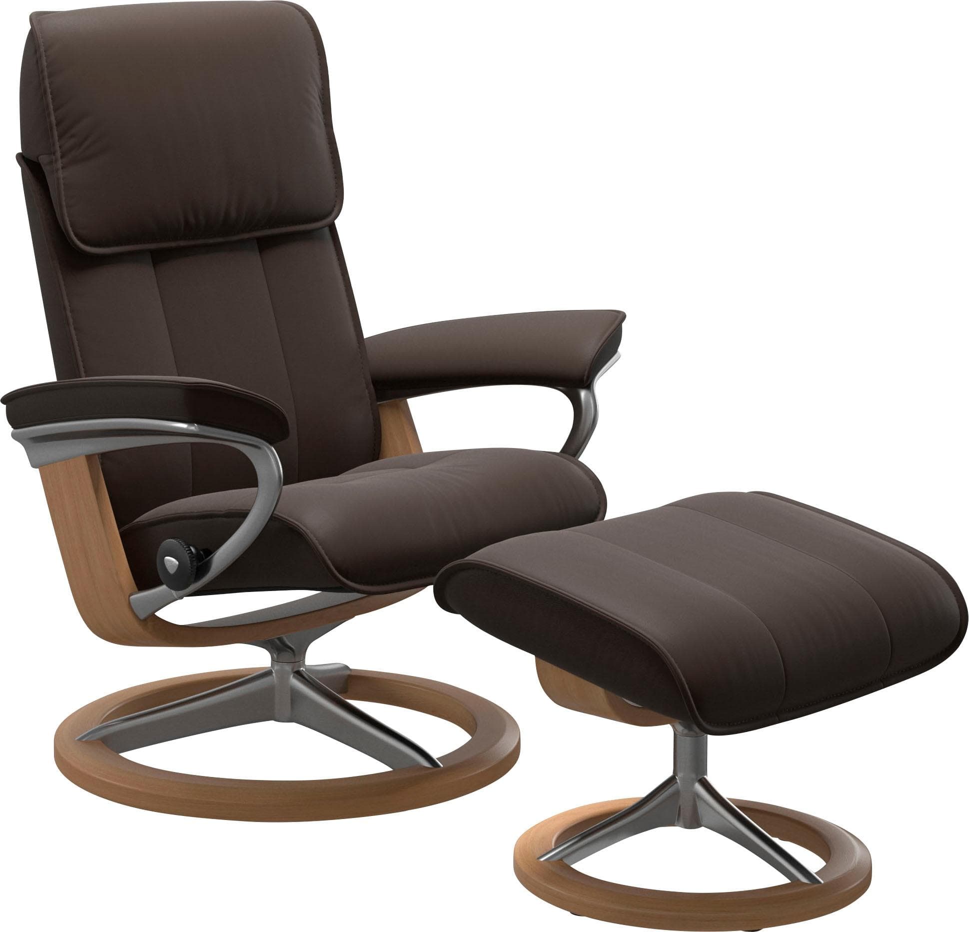 Stressless® Relaxsessel Admiral (Set, Relaxsessel inkl. Hocker), mit Signature Base, Größe M & L, Gestell Eiche