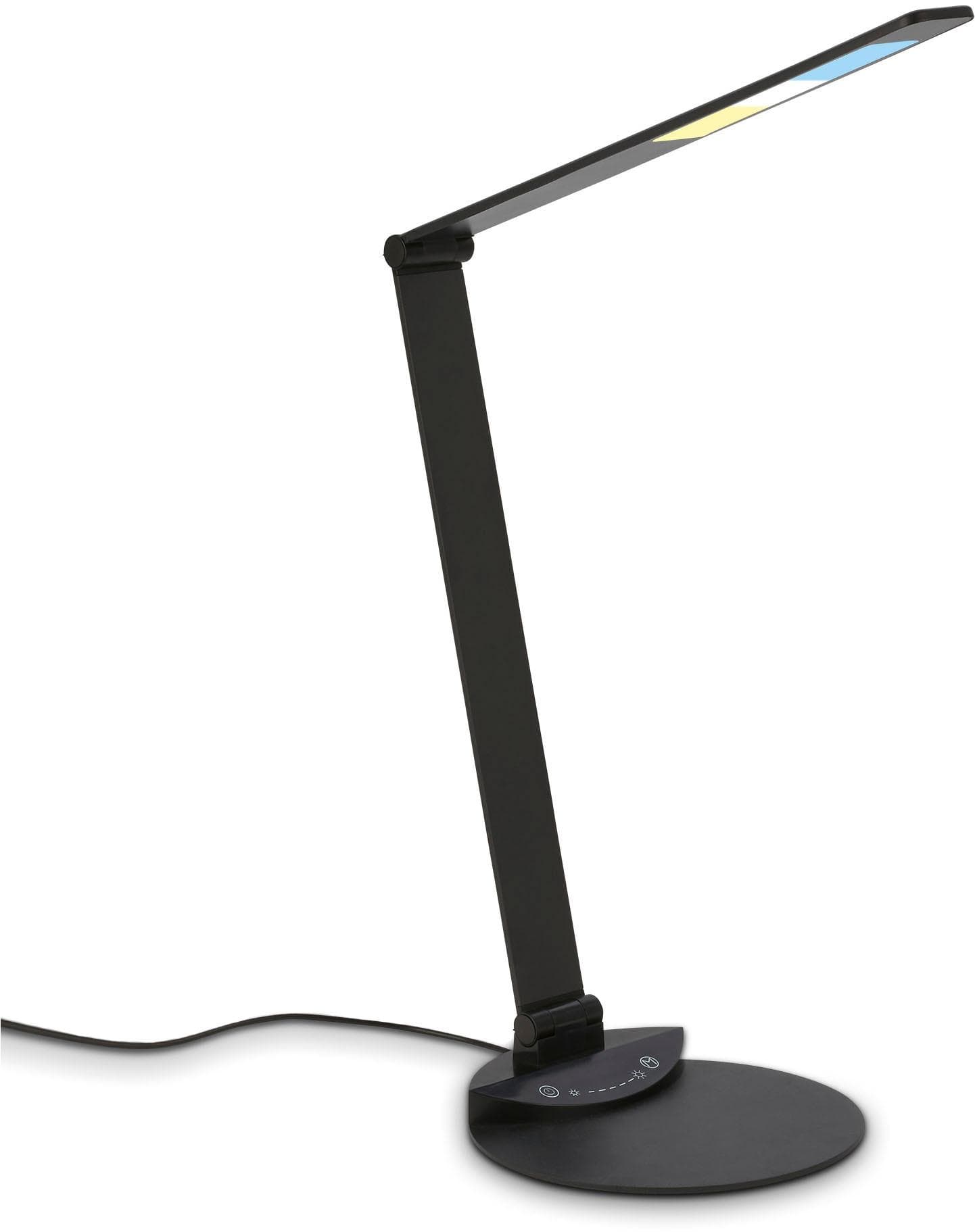 Briloner Leuchten LED Schreibtischlampe mit Farbtemperatursteuerung und USB-Anschluss