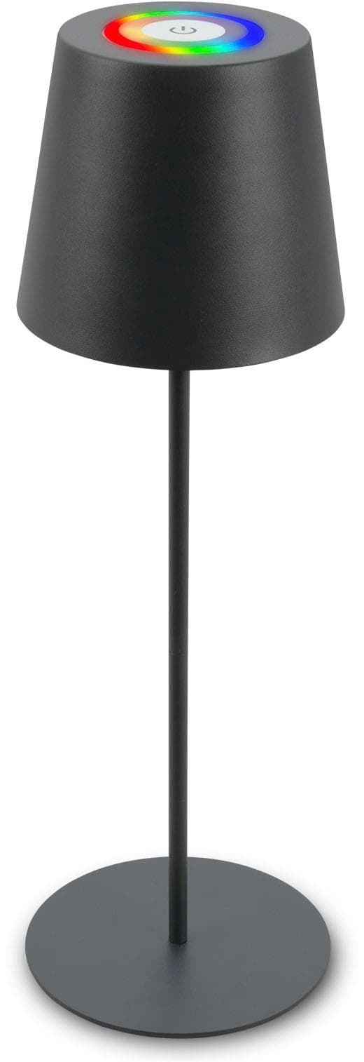 Briloner Leuchten COLORIS Tischleuchte Schwarz RGB USB-C LED